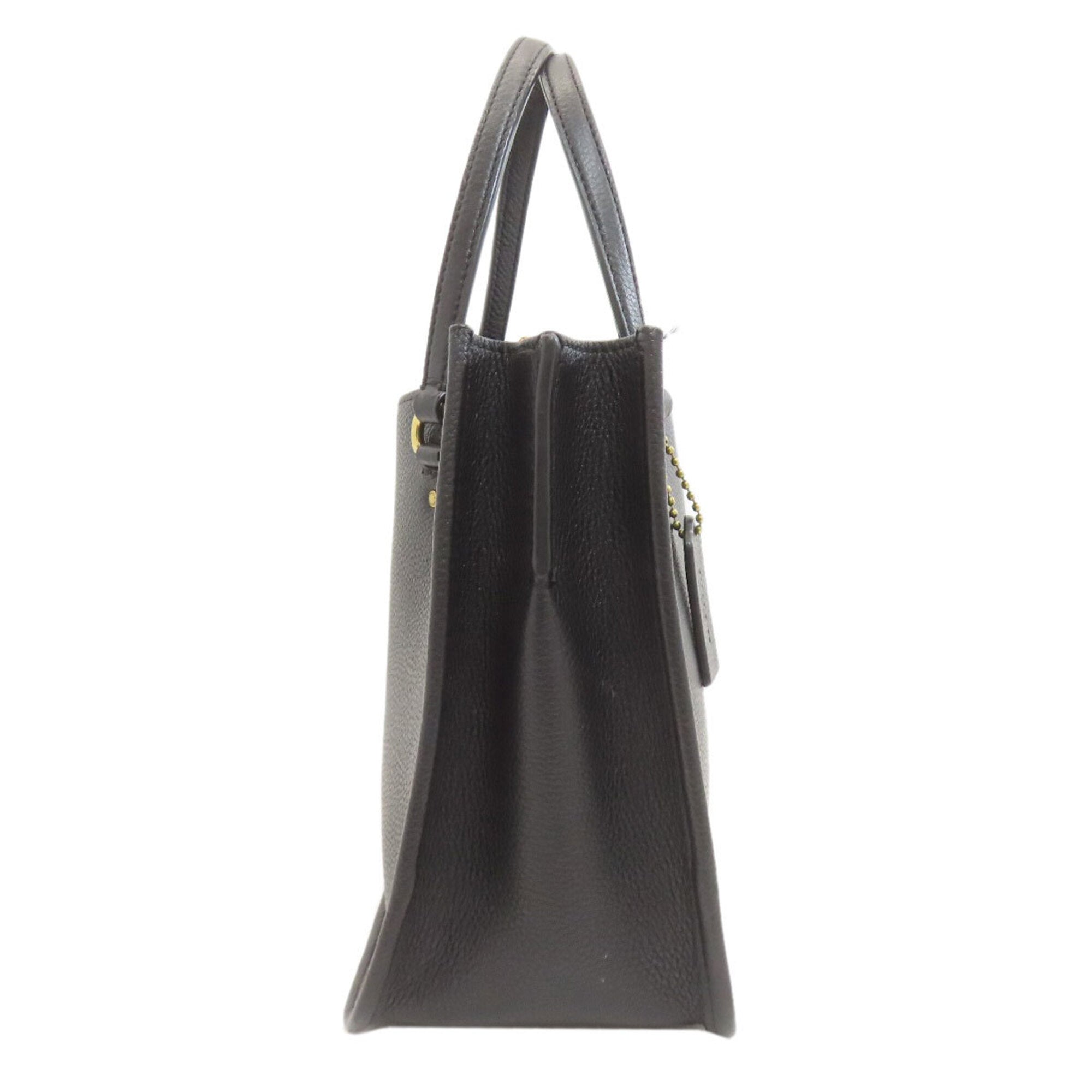 Coach Black Leather Handbag (Pre-Owned)