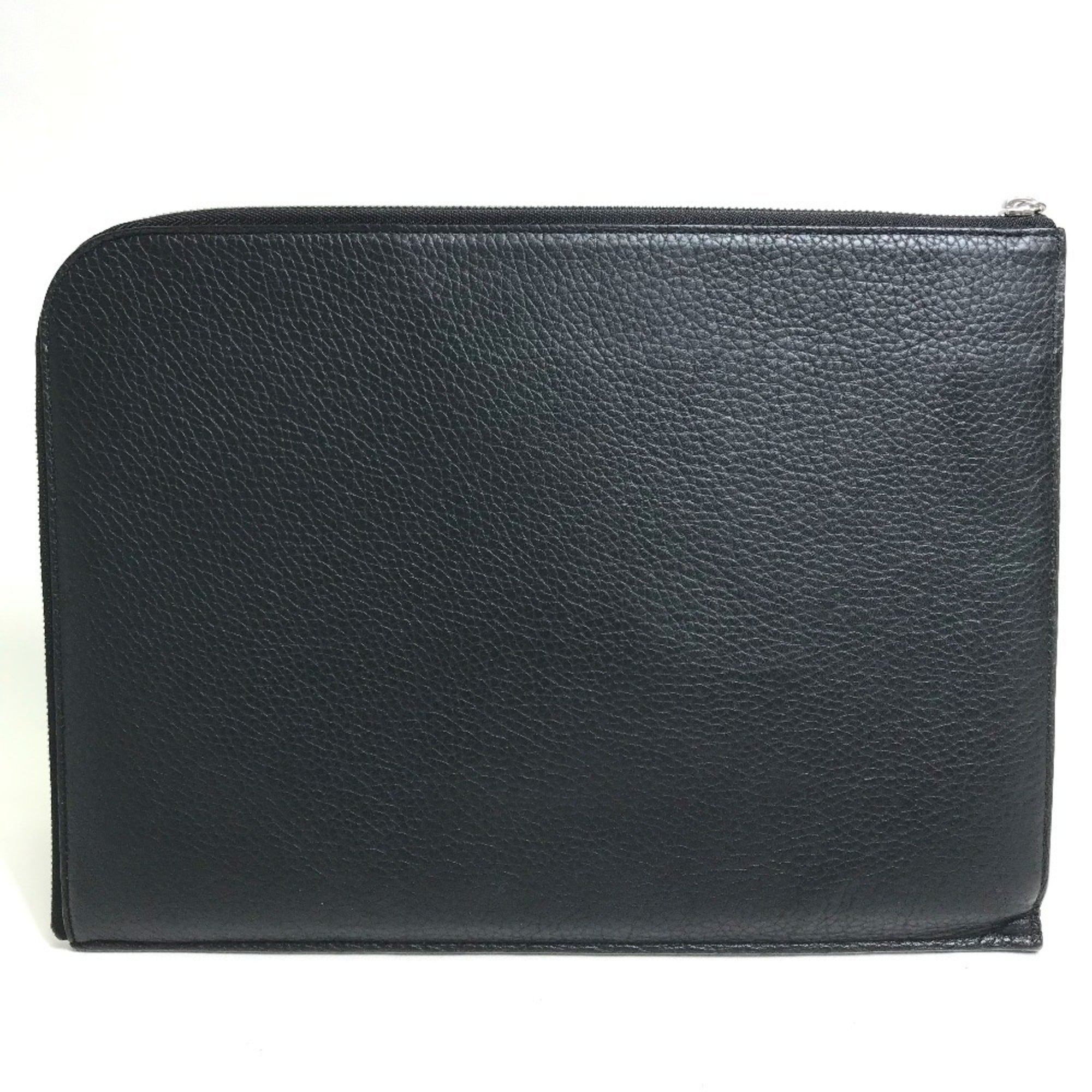 Louis Vuitton Black Noir Leather Clutch Bag Pochette (Pre-Owned)