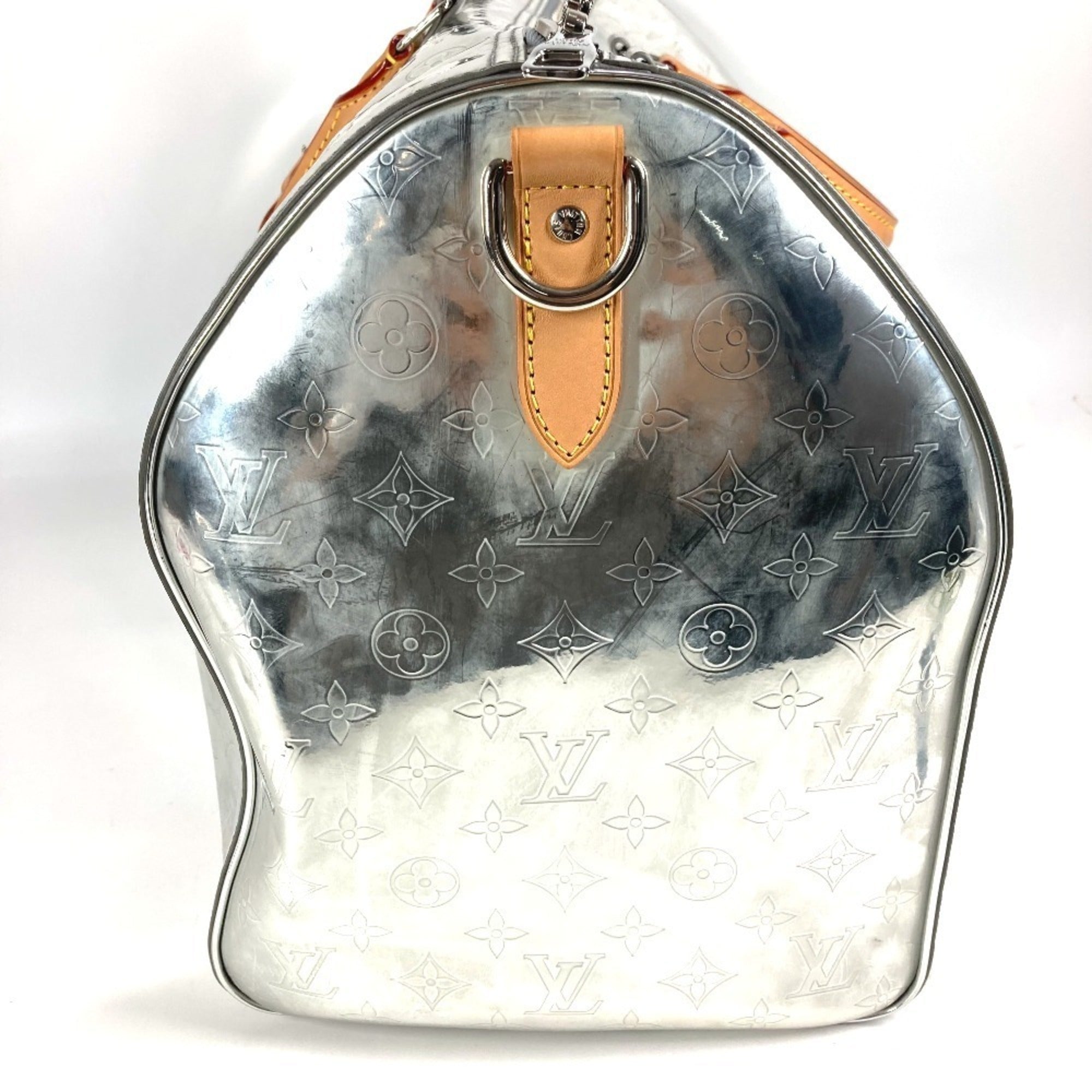 Louis Vuitton Silver Leather Boston Bag Handbag (Pre-Owned)
