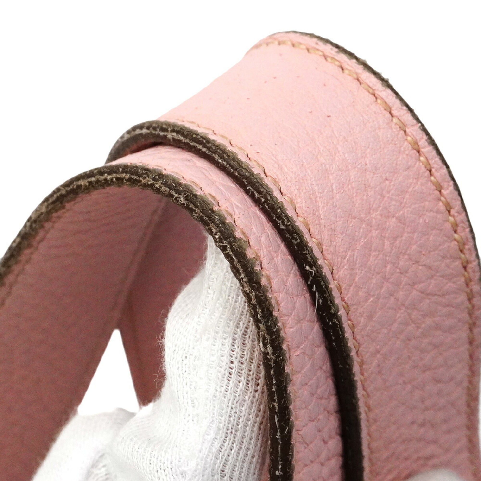 Hermes Rose Sakura Taurillon Clemence Leather Handbag (Pre-Owned)