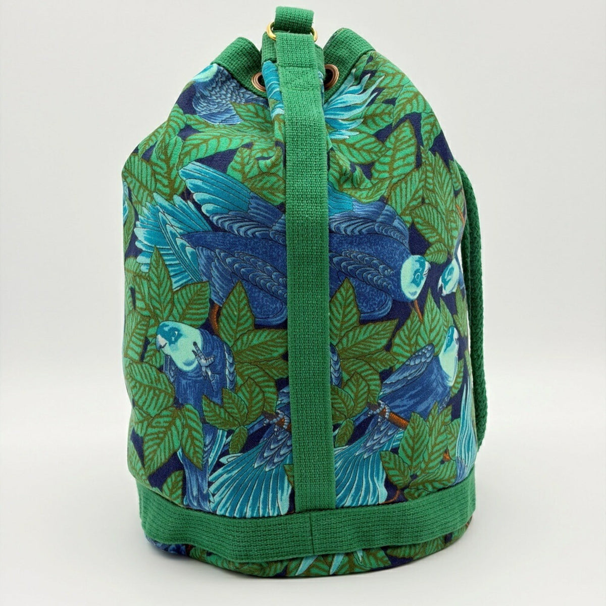 Hermes Blue Green Canvas Shoulder Bag (Pre-Owned)