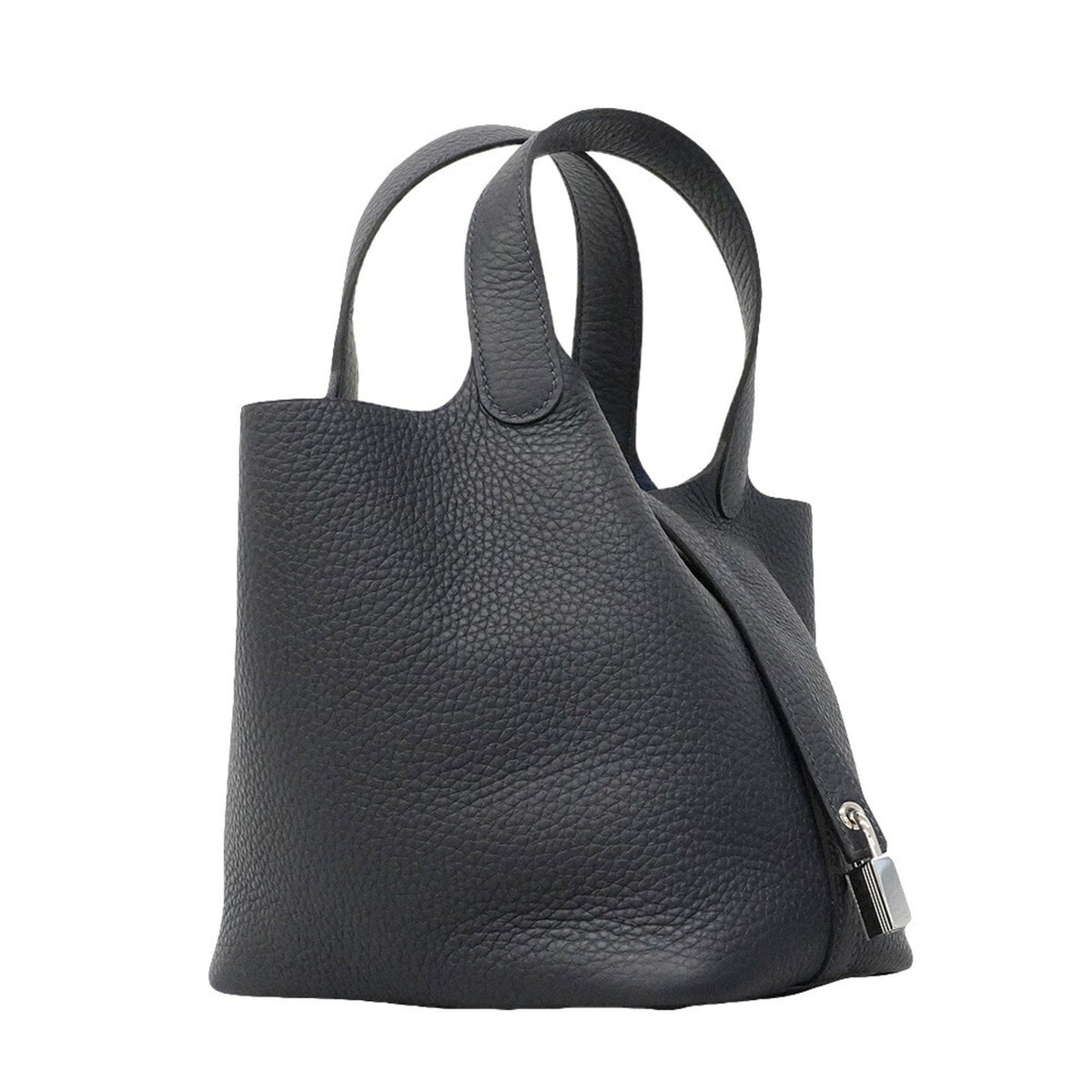 Hermes Navy Taurillon Clemence Leather Handbag (Pre-Owned)