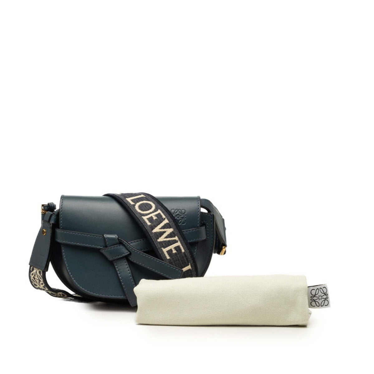 Loewe Navy Leather Shoulder Bag (Pre-Owned)