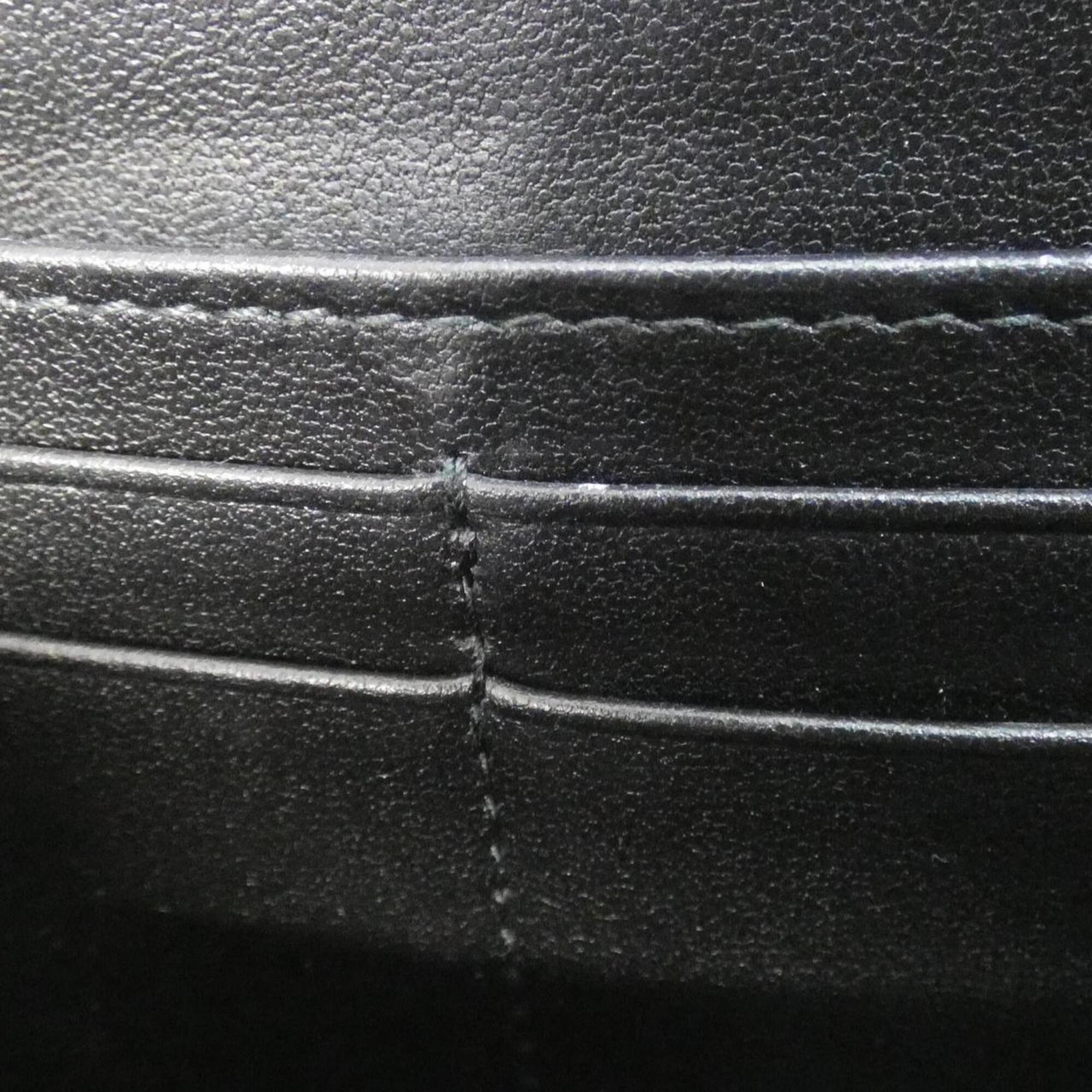 Christian Dior Black Leather Long Wallet (Bi-Fold) (Pre-Owned)