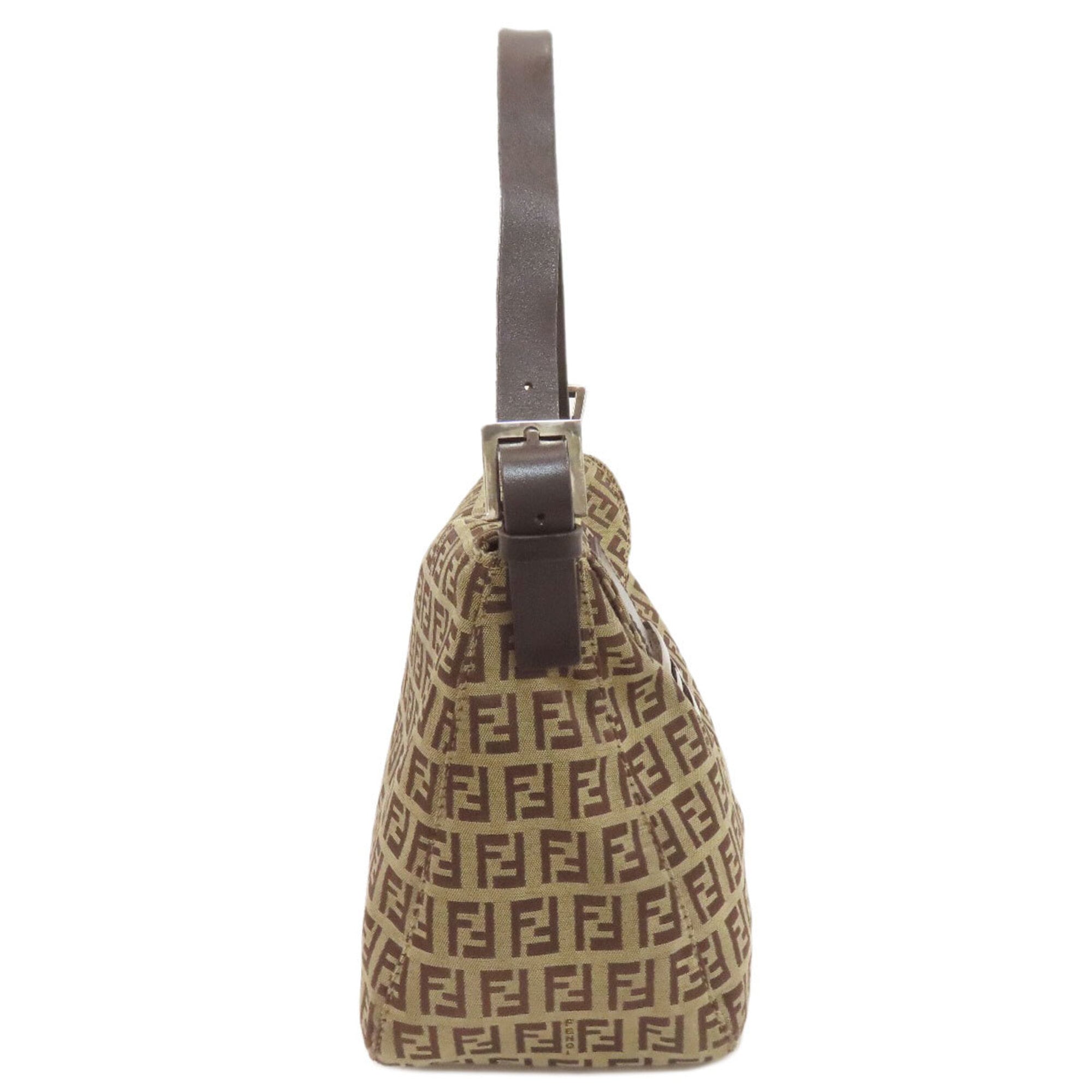 Fendi Zucchino Brown Canvas Handbag (Pre-Owned)