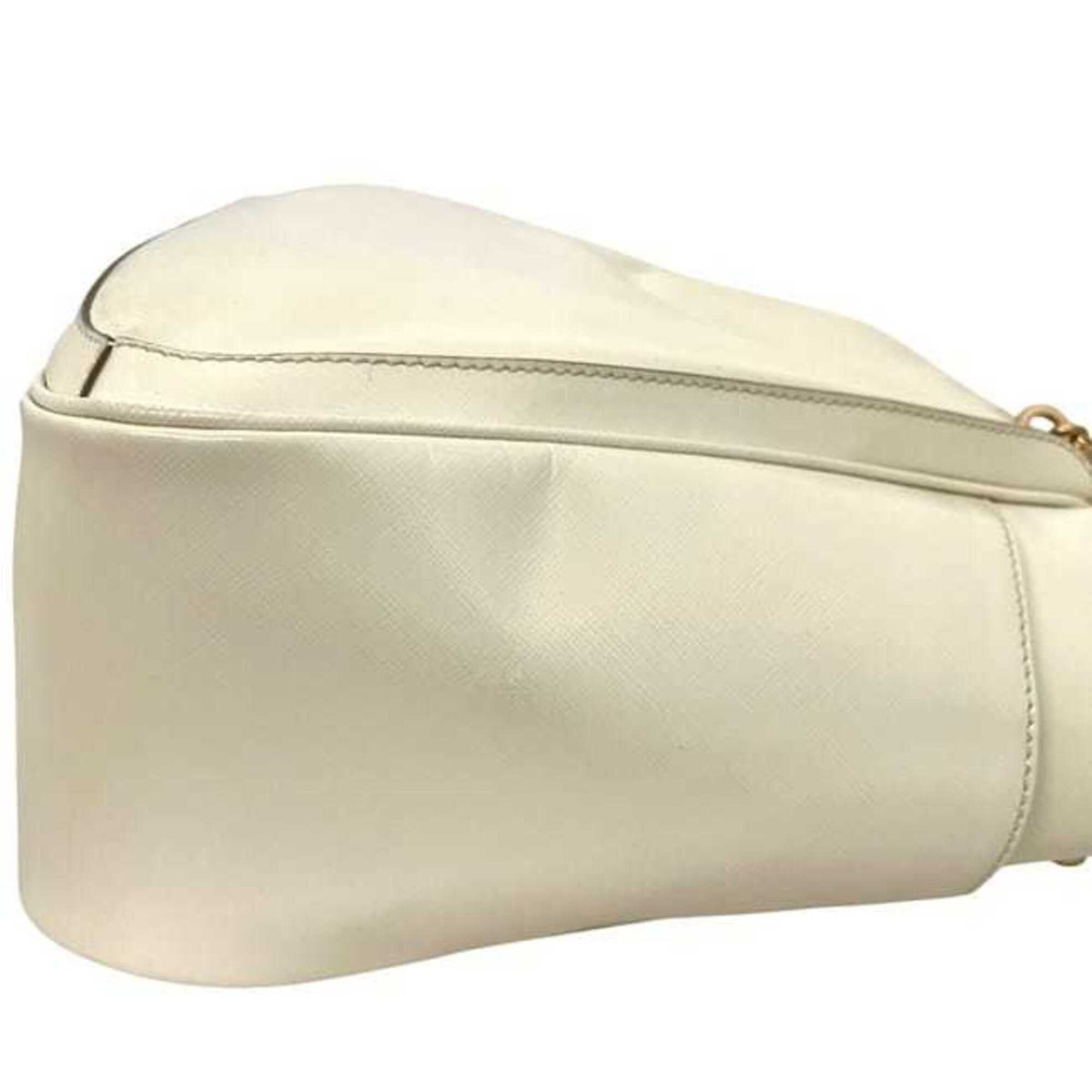 Salvatore Ferragamo Gancini Cream White Leather Tote Bag (Pre-Owned)