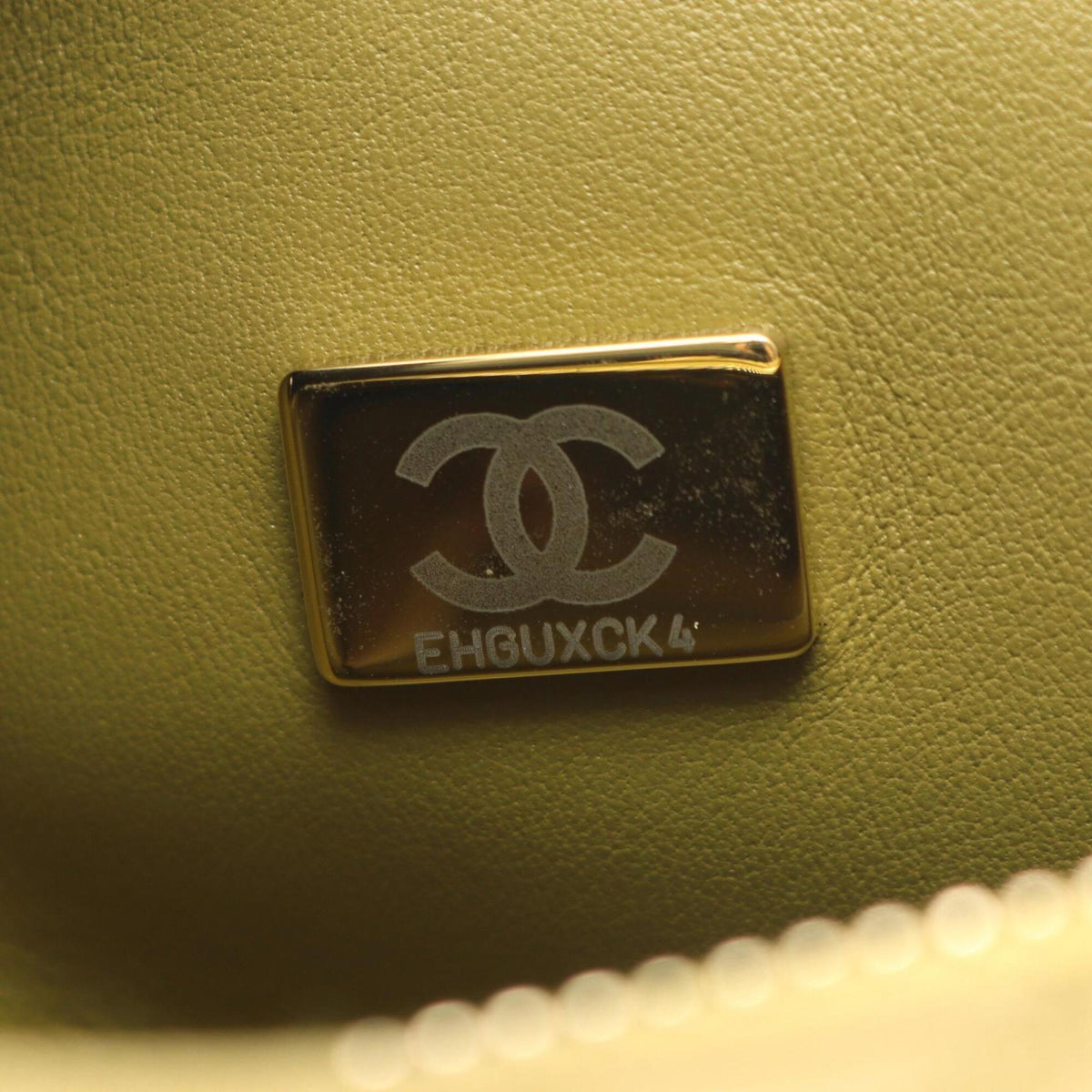 Chanel Khaki Leather Handbag Shoulder Bag (Pre-Owned)