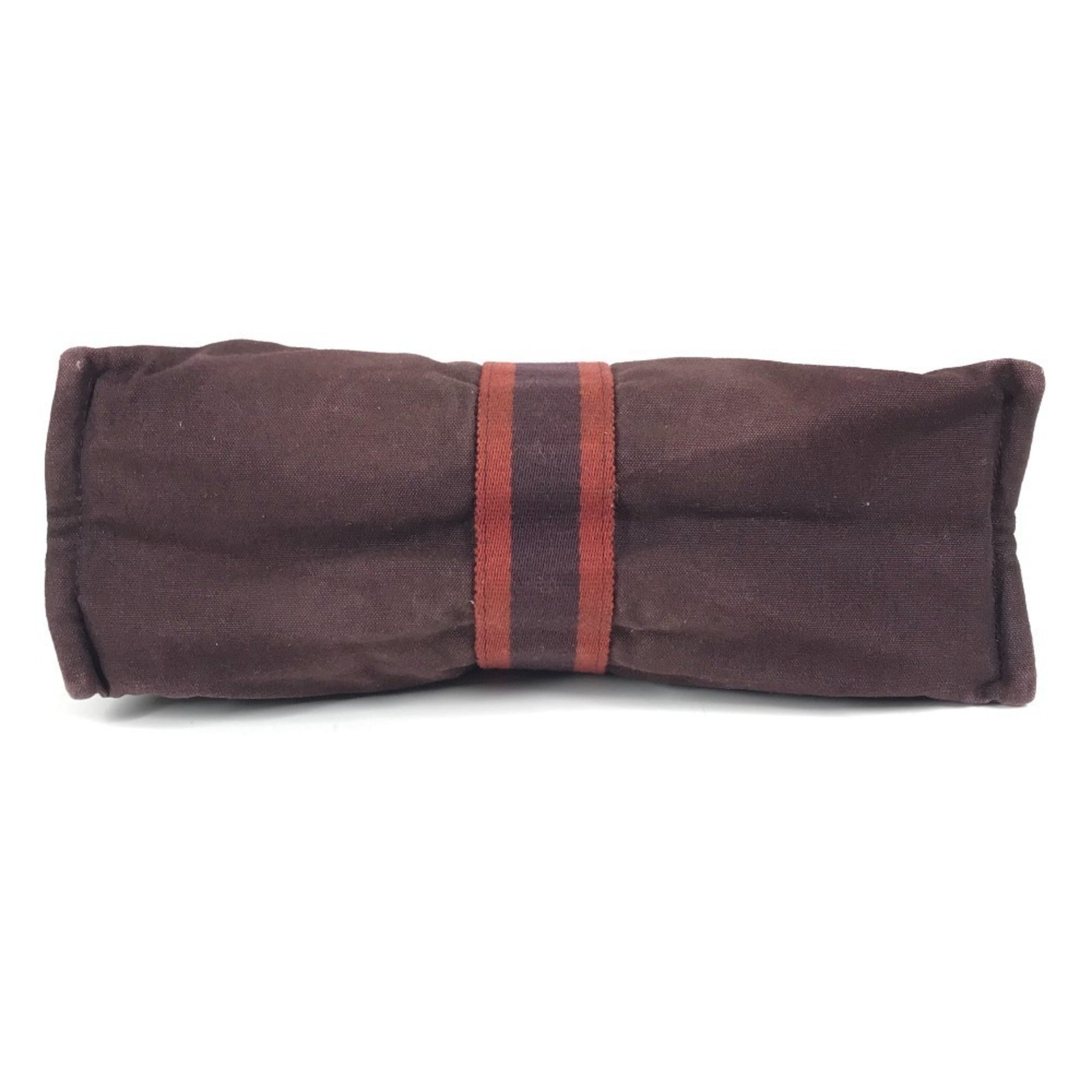 Hermes Red Color Wine Cotton Clutch Bag Pouch (Pre-Owned)