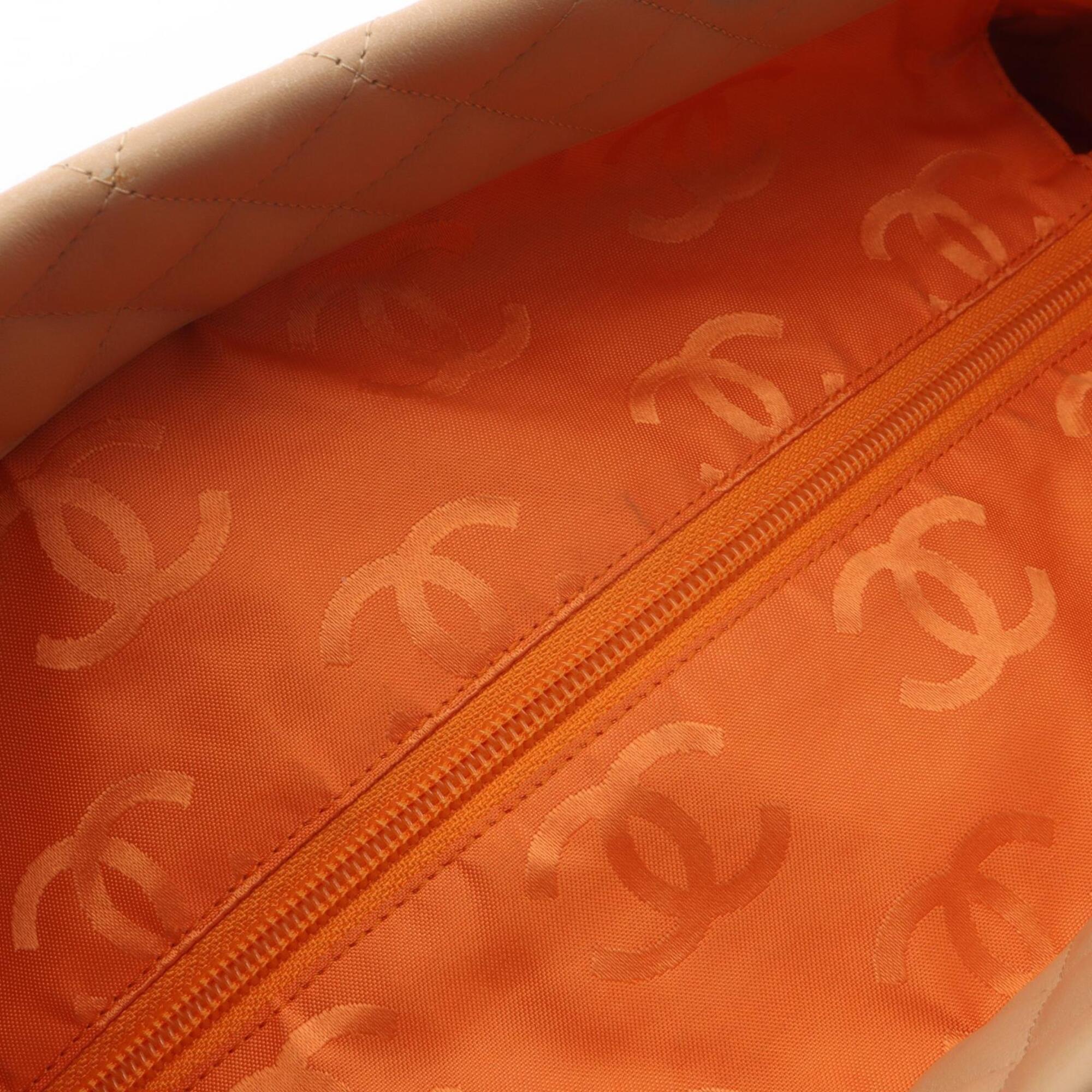 Chanel Beige Yellow Leather Handbag Tote Bag (Pre-Owned)