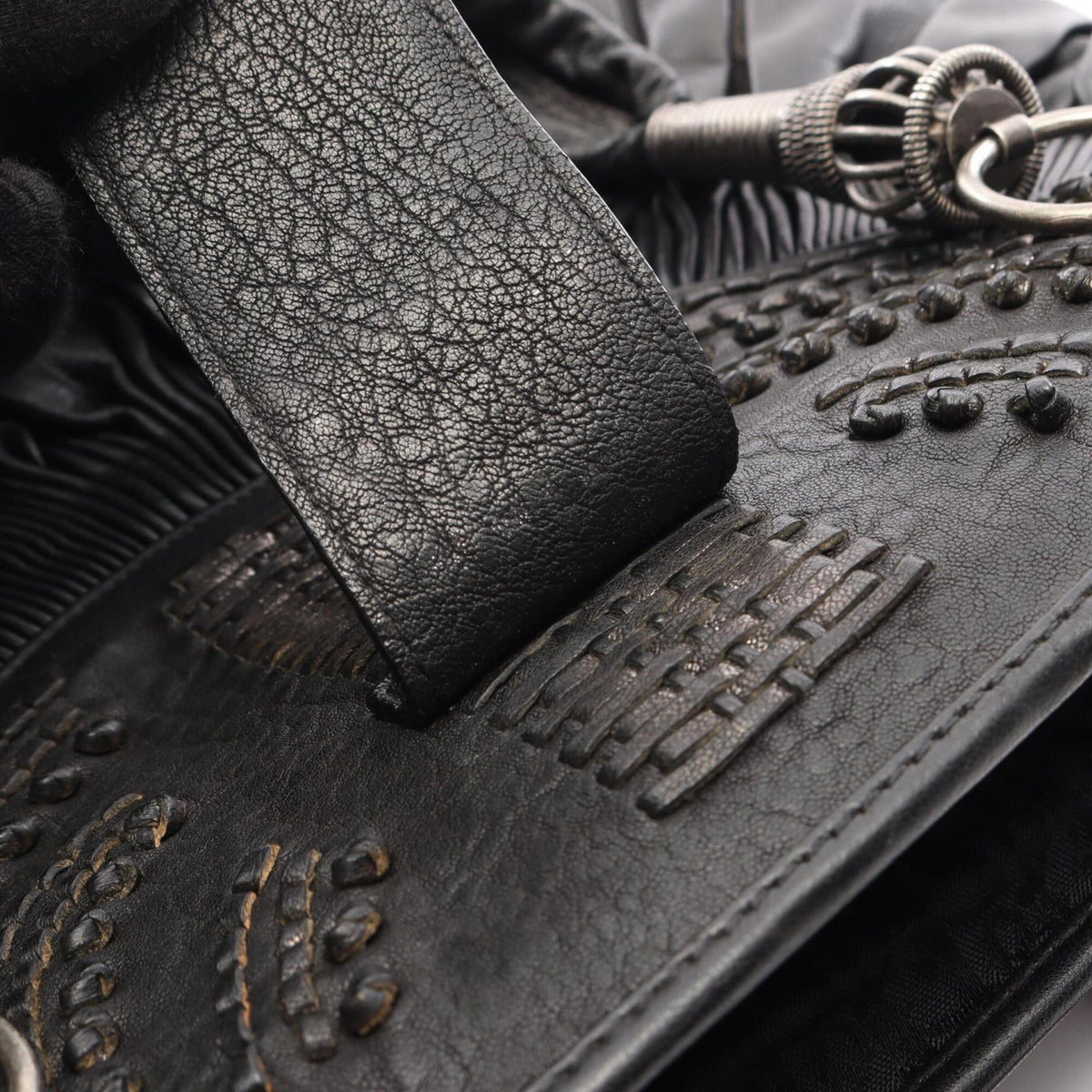 Christian Dior Black Leather Handbag Tote Bag (Pre-Owned)