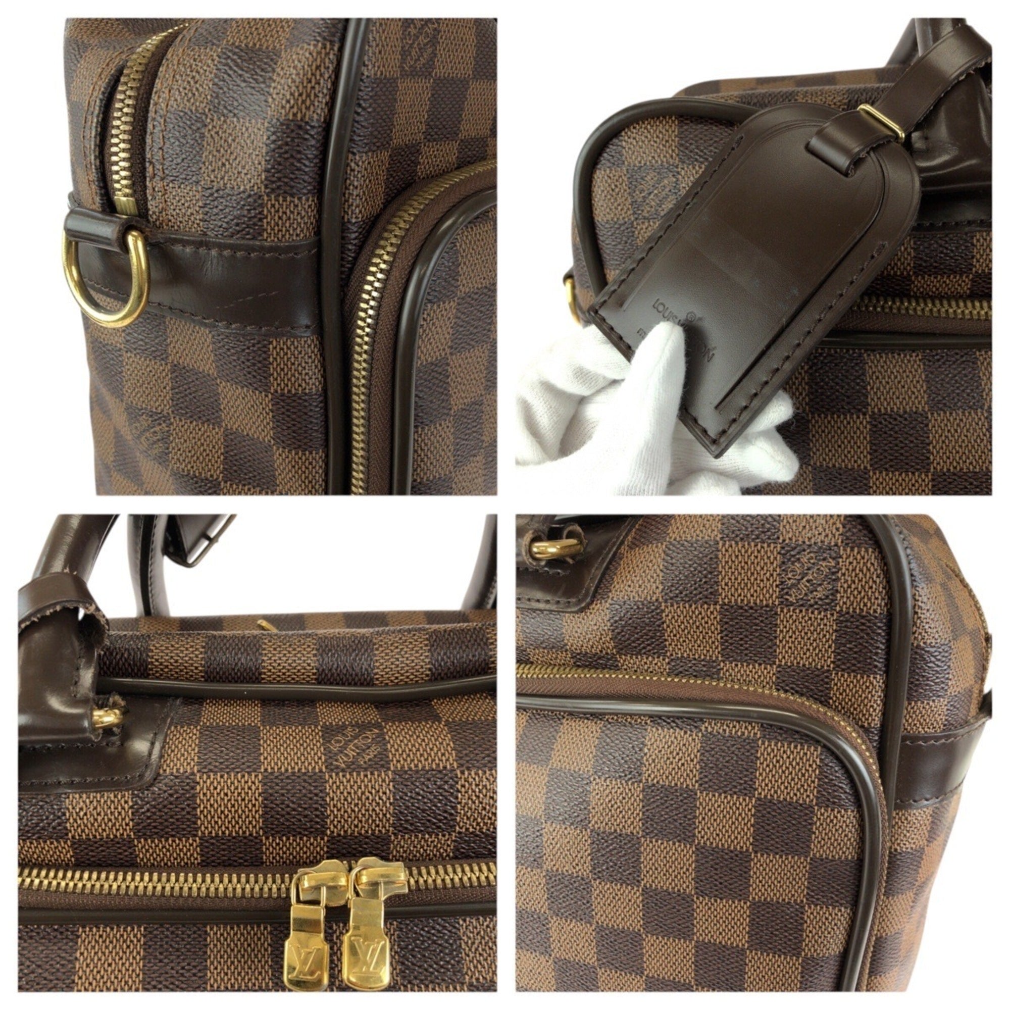 Louis Vuitton Damier Canvas Ebene Leather Pvc Briefcase (Pre-Owned)