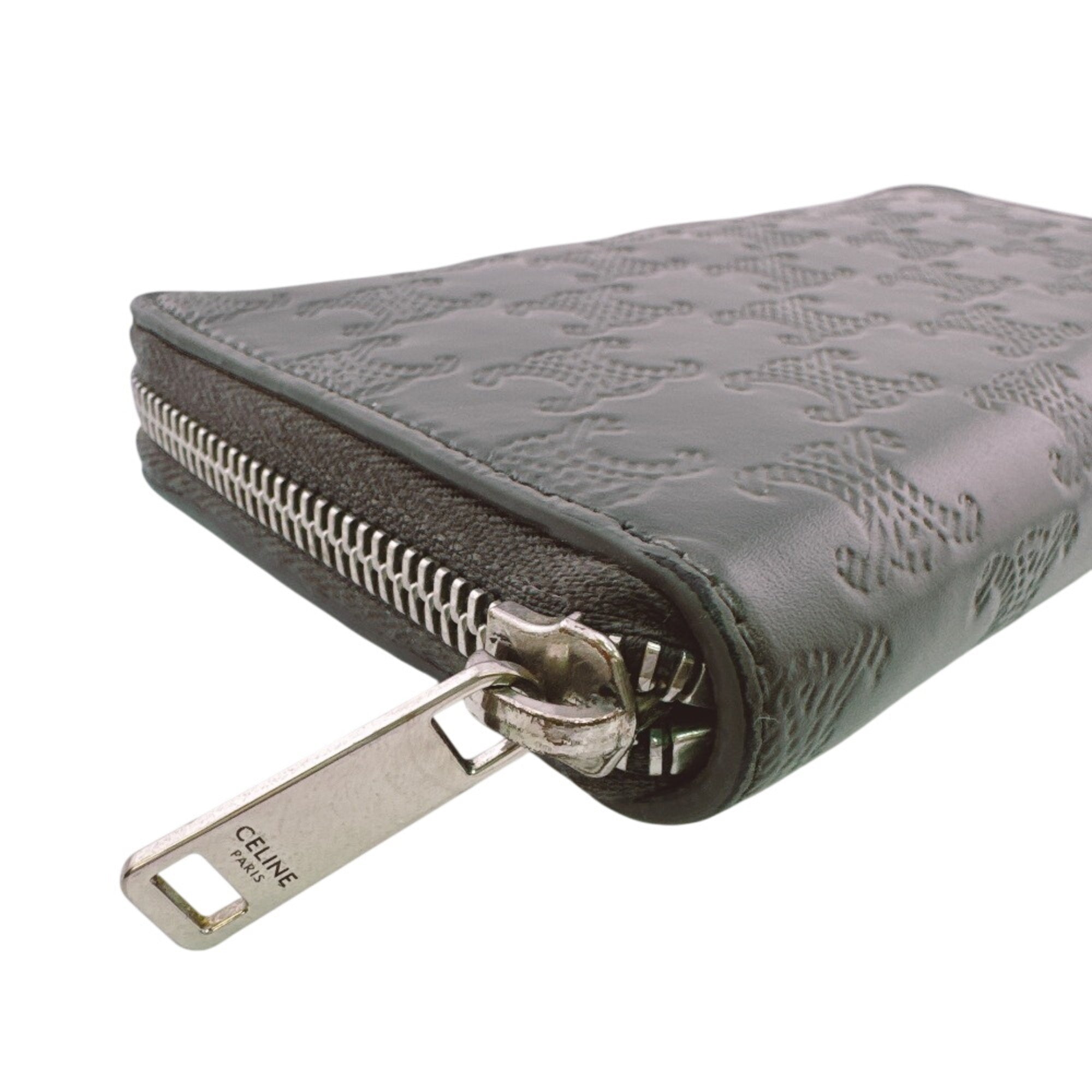 Celine Gray Leather Long Wallet (Bi-Fold) (Pre-Owned)