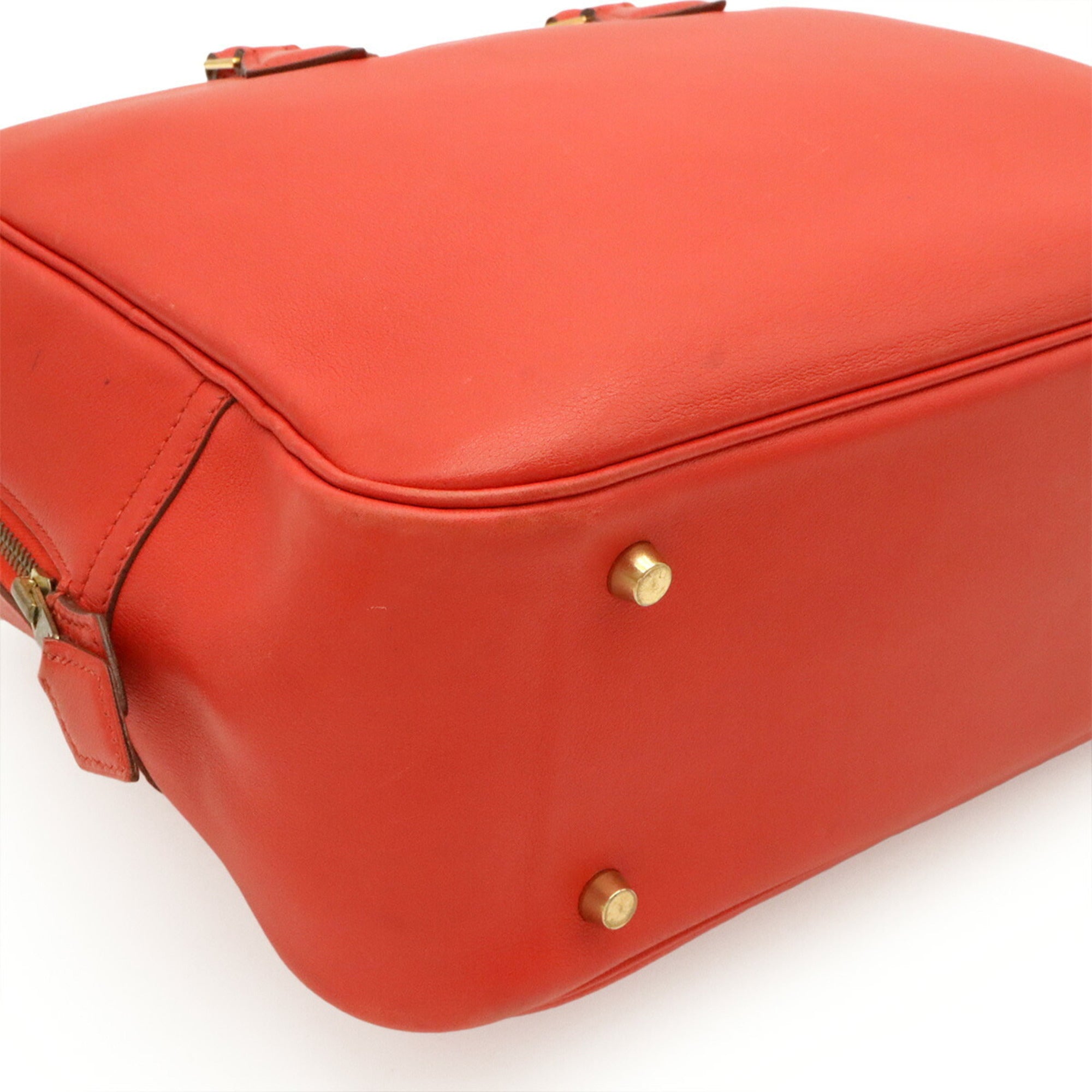 Hermes Red Color Rouge Vif Courchevel Leather Handbag Tote Bag (Pre-Owned)