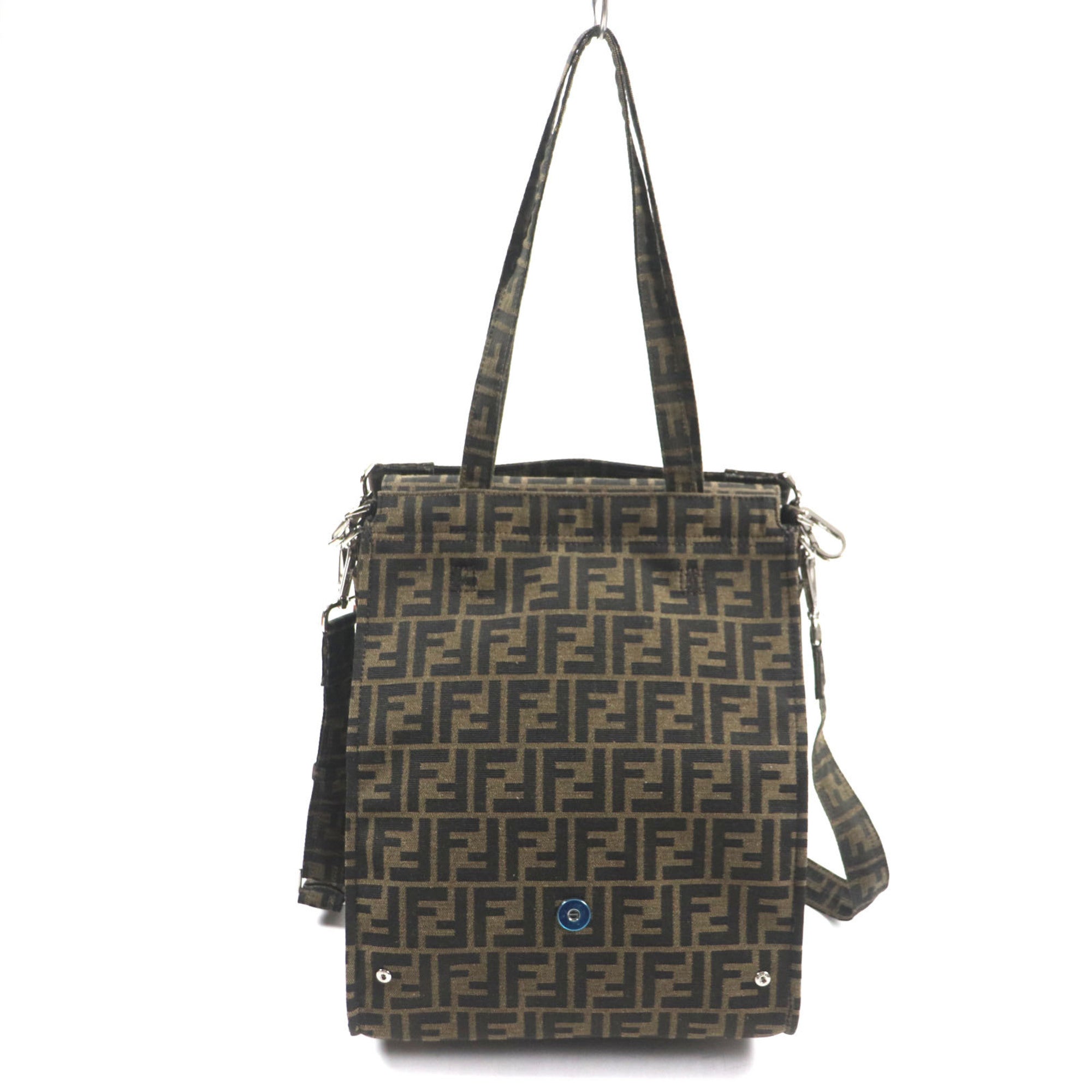 Fendi Brown Canvas Shoulder Bag Tote Bag (Pre-Owned)