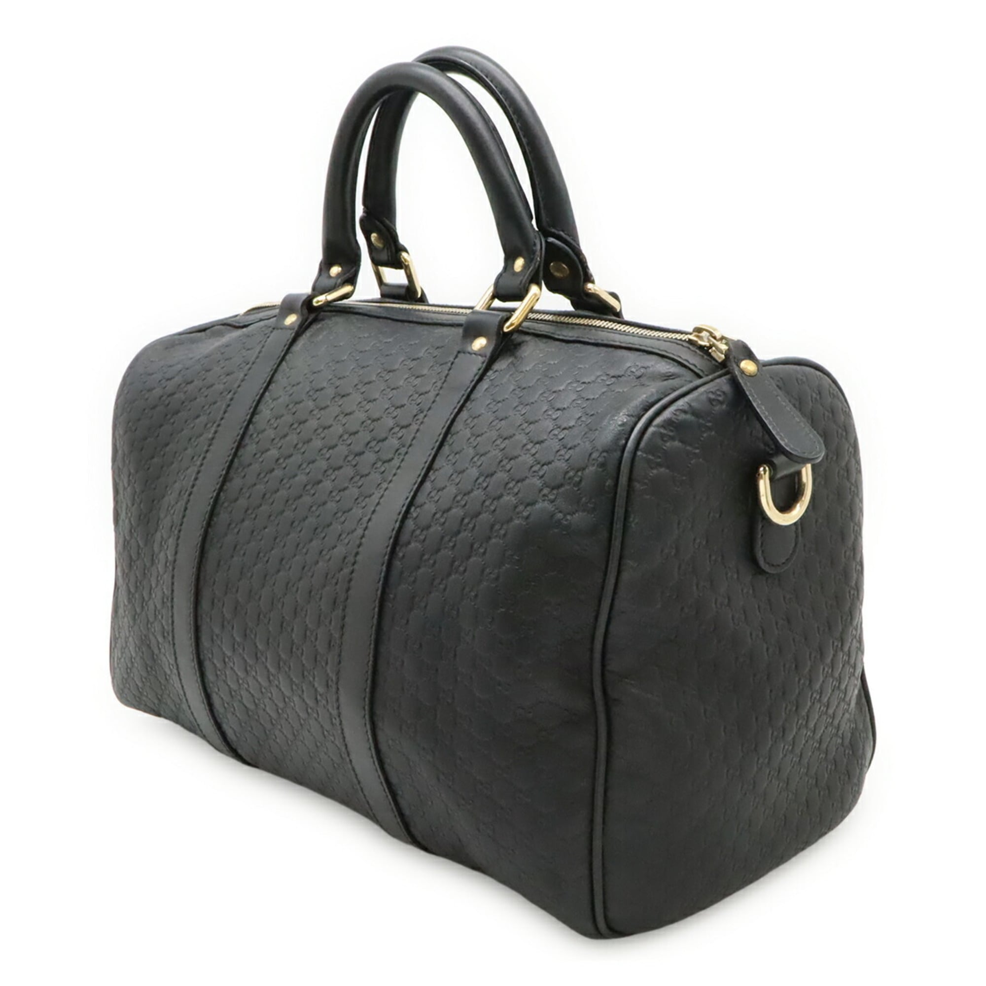 Gucci Microguccissima Black Micro Gg Leather Boston Bag Handbag (Pre-Owned)