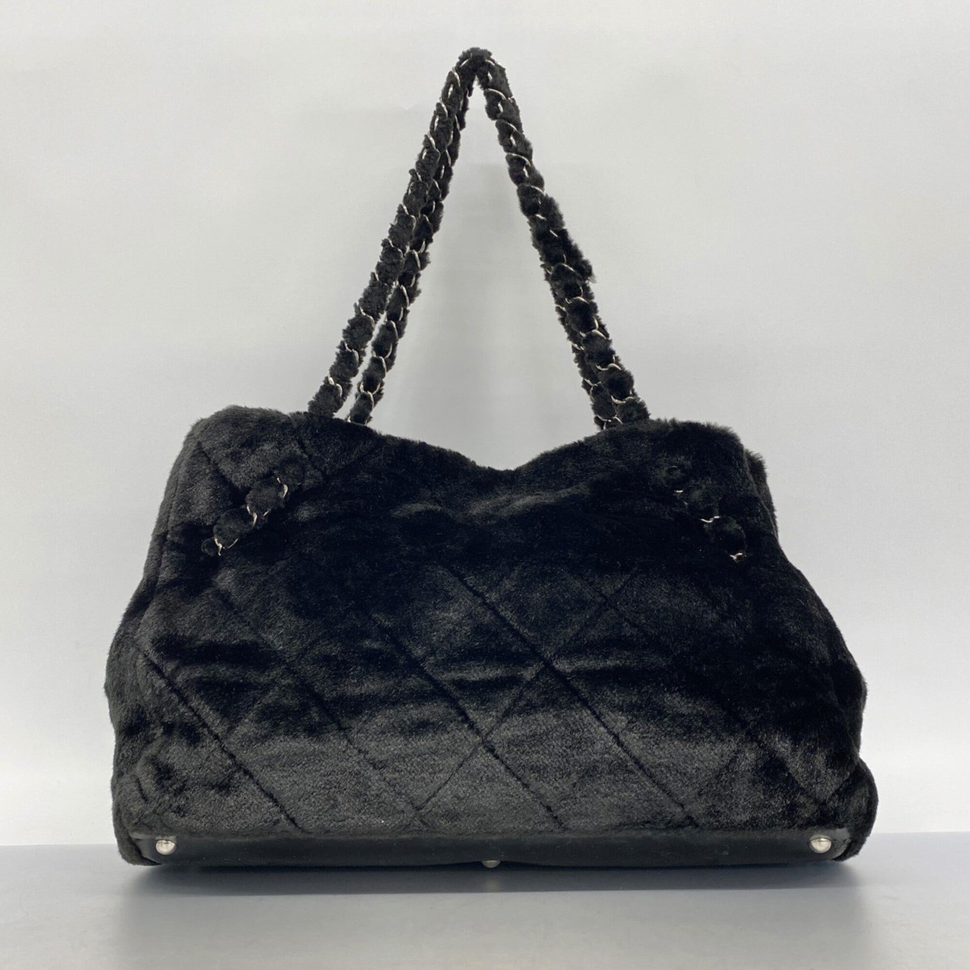 Chanel Black Fur Tote Bag (Pre-Owned)