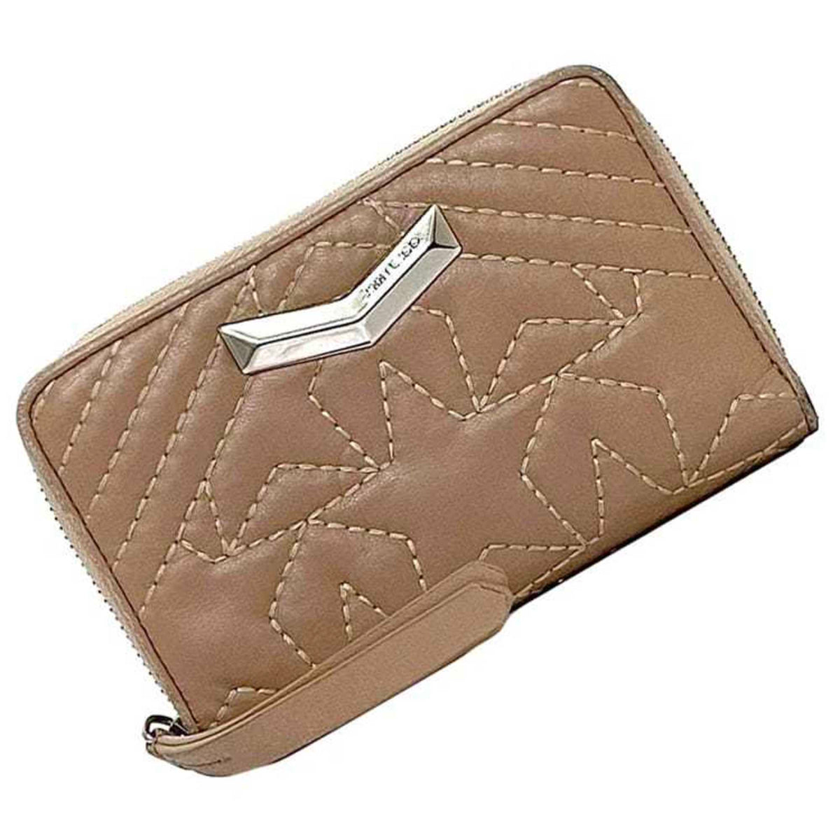 Jimmy Choo Pink Beige Leather Wallet (Bi-Fold) (Pre-Owned)