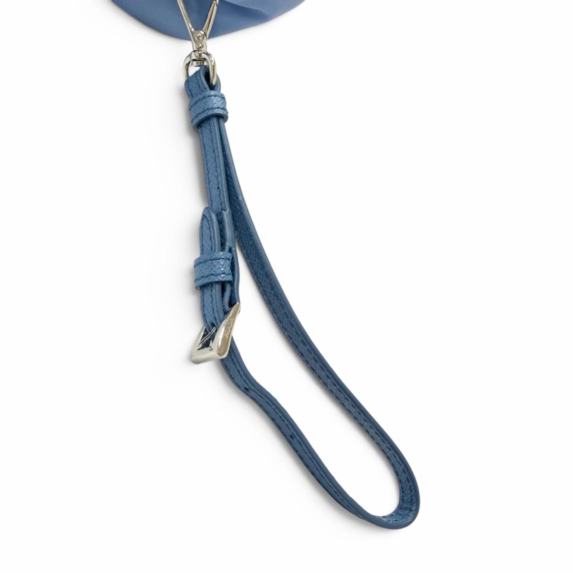 Prada Light Blue Polyamide Leather Handbag (Pre-Owned)