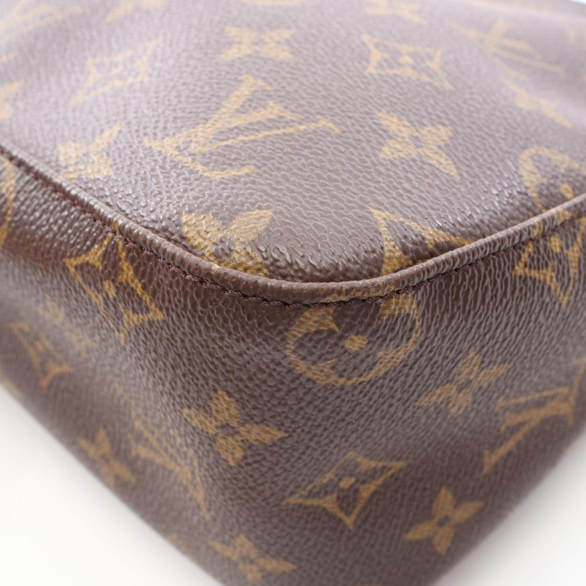 Louis Vuitton Brown Coated Canvas Leather Handbag Shoulder Bag (Pre-Owned)