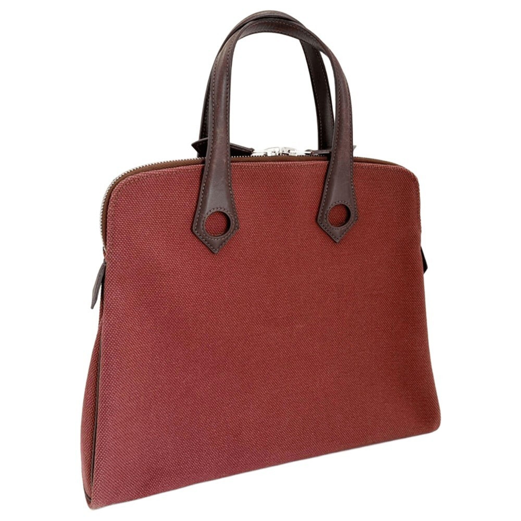 Hermes Brown Toile H Handbag (Pre-Owned)