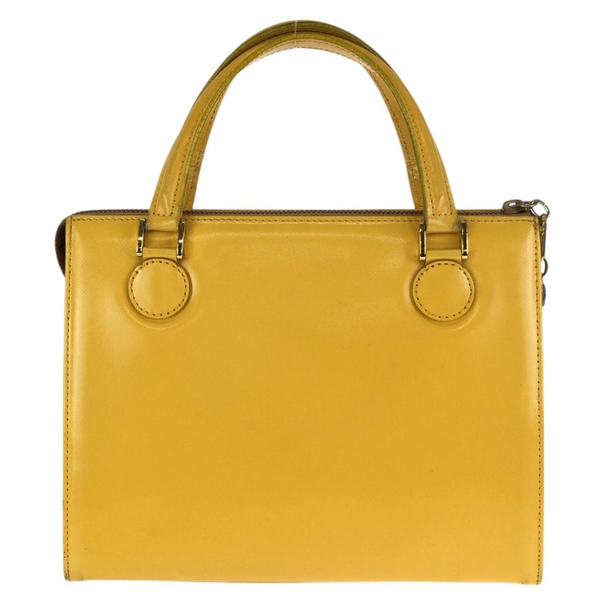 Versace Yellow Leather Handbag Shoulder Bag (Pre-Owned)