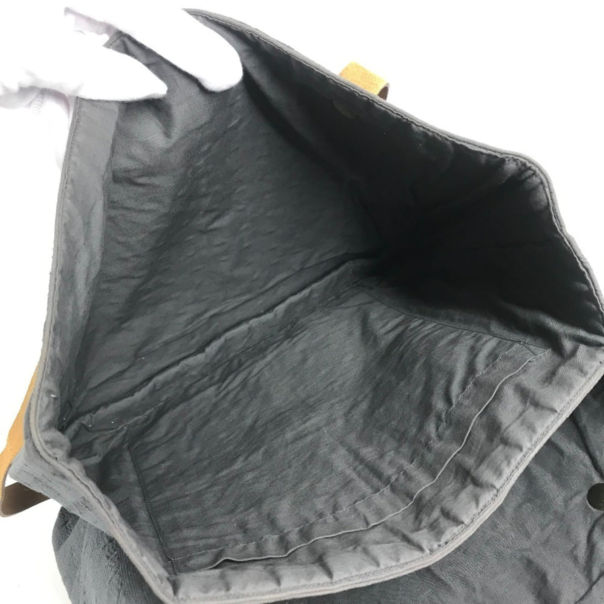 Hermes Gray Cotton Shoulder Bag Tote Bag (Pre-Owned)