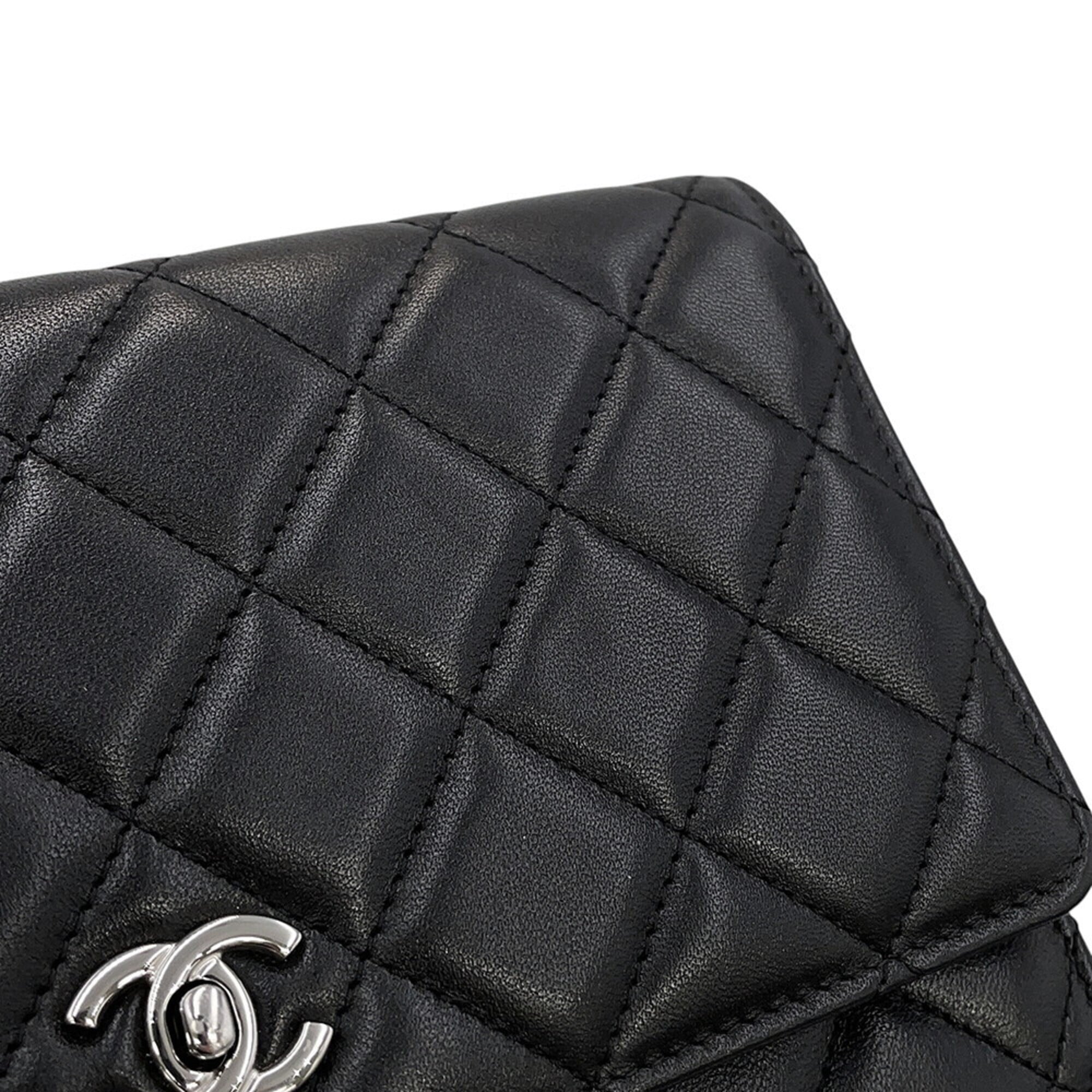 Chanel Black Leather Chain/Shoulder Wallet (Pre-Owned)