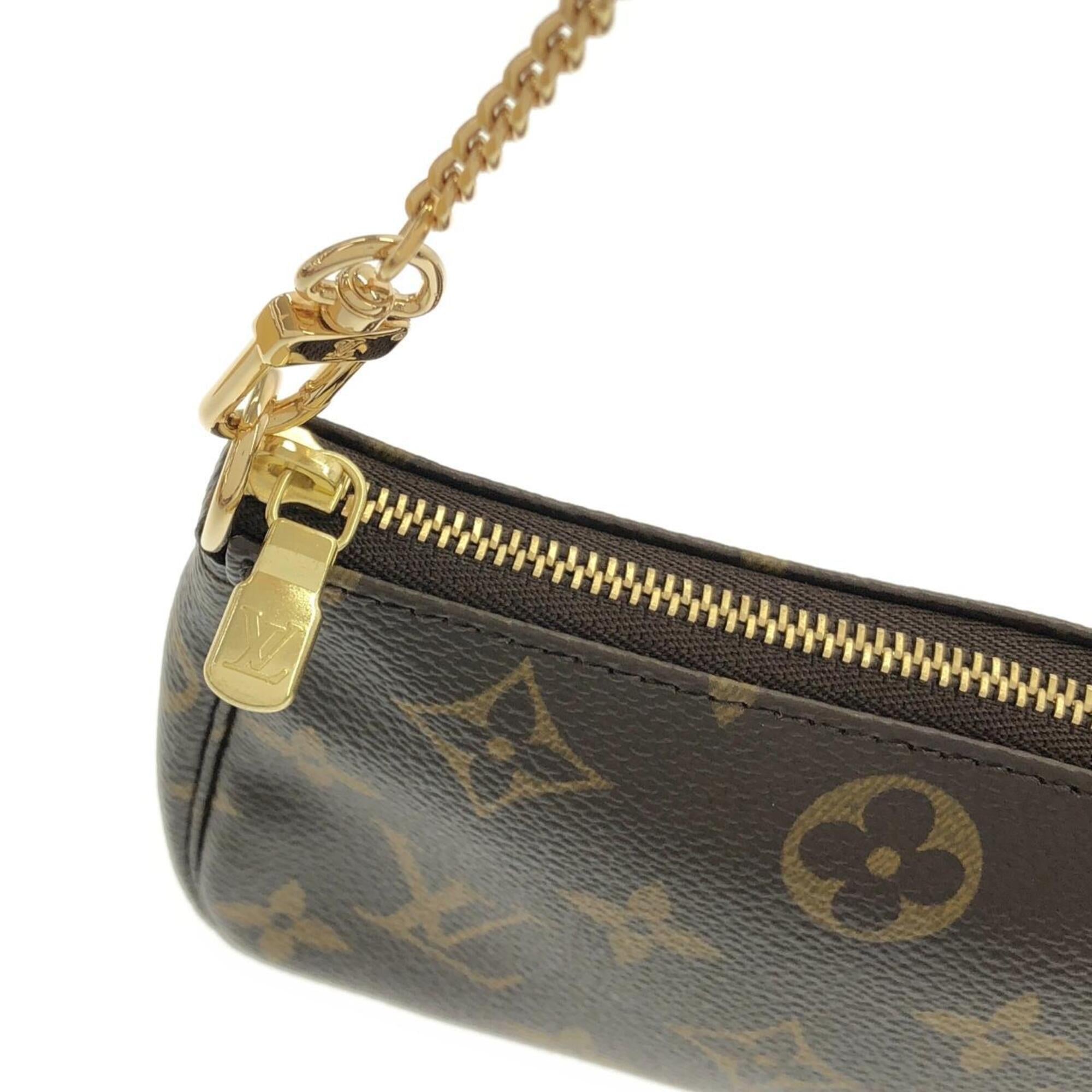 Louis Vuitton Monogram Mini Marron Coated Canvas Pochette Pouch (Pre-Owned)