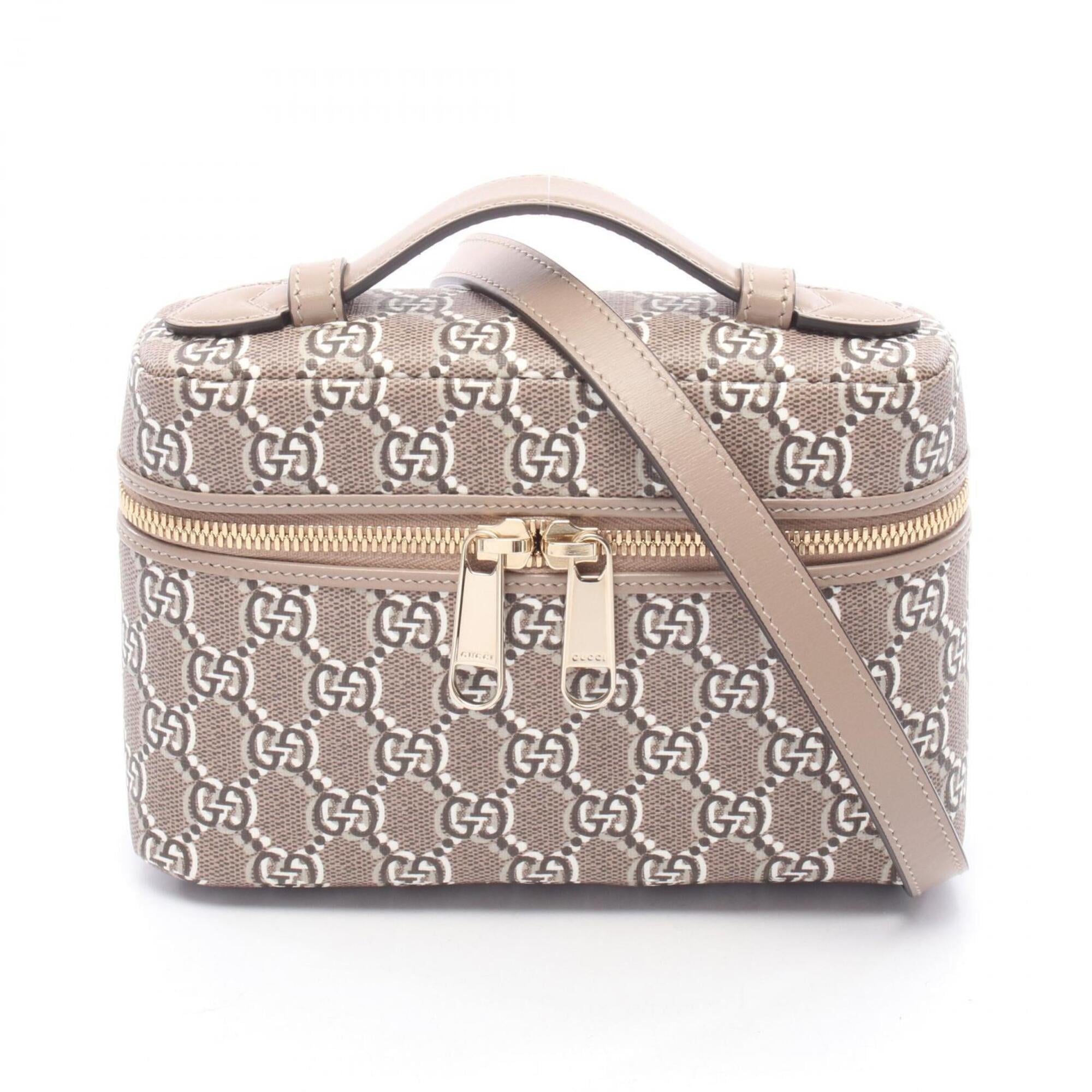 Gucci Brown Gray Multi-Color Pvc Coated Canvas Leather Handbag (Pre-Owned)