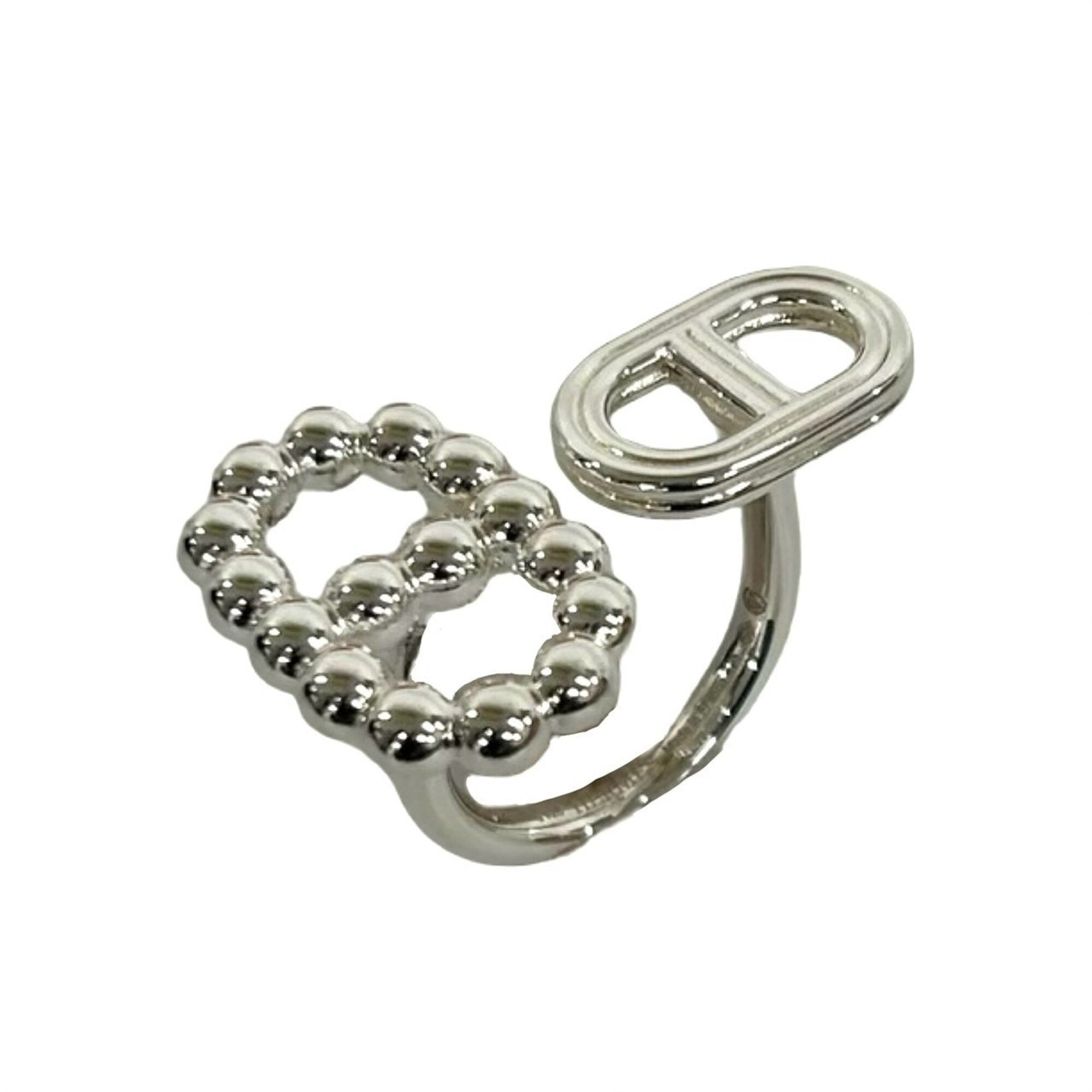 Hermes Silver Silver 925 Band Ring (Pre-Owned)