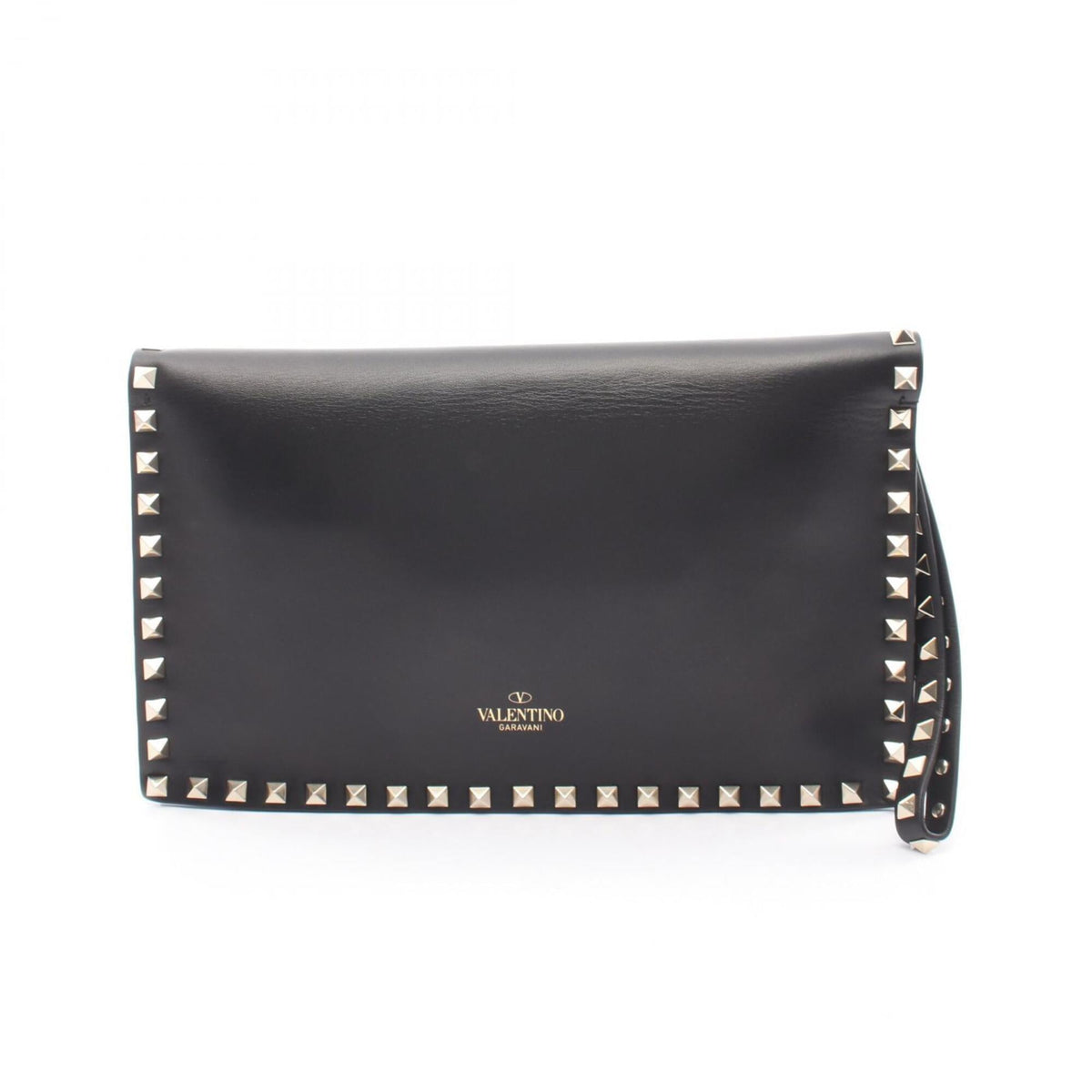 Valentino Black Leather Clutch Bag (Pre-Owned)