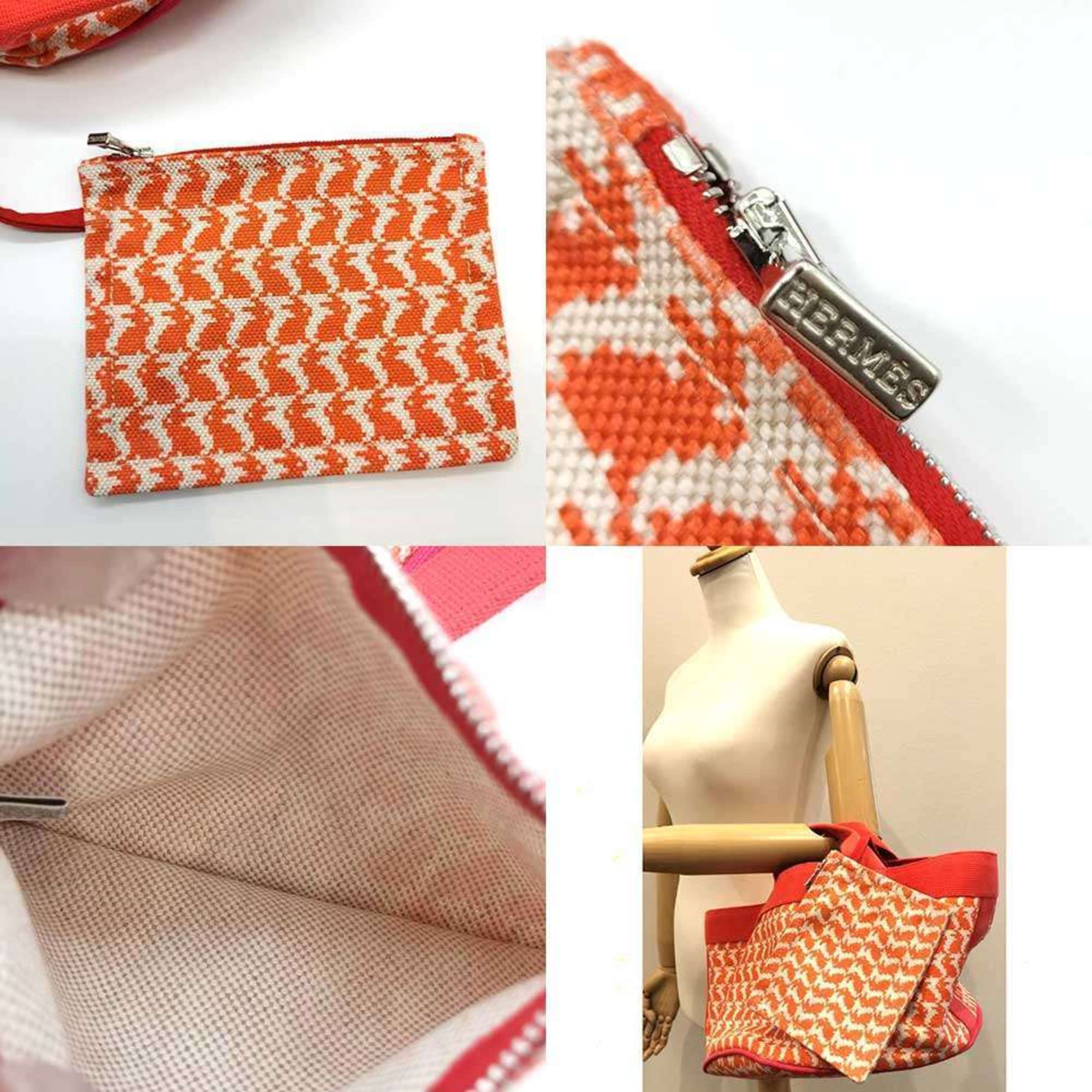Hermes Orange Canvas Tote Bag (Pre-Owned)
