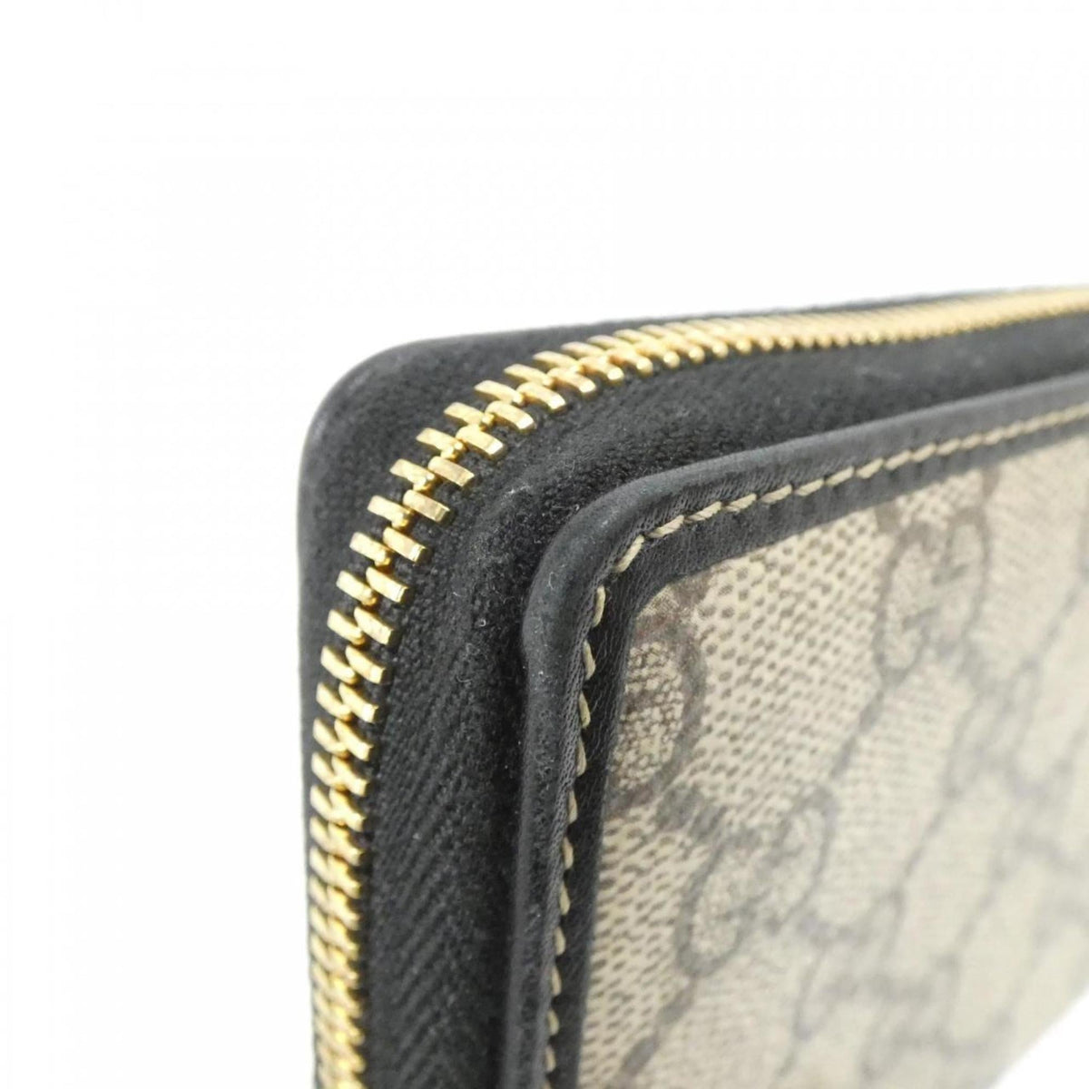 Gucci Beige Black Gg Canvas Long Wallet (Bi-Fold) (Pre-Owned)