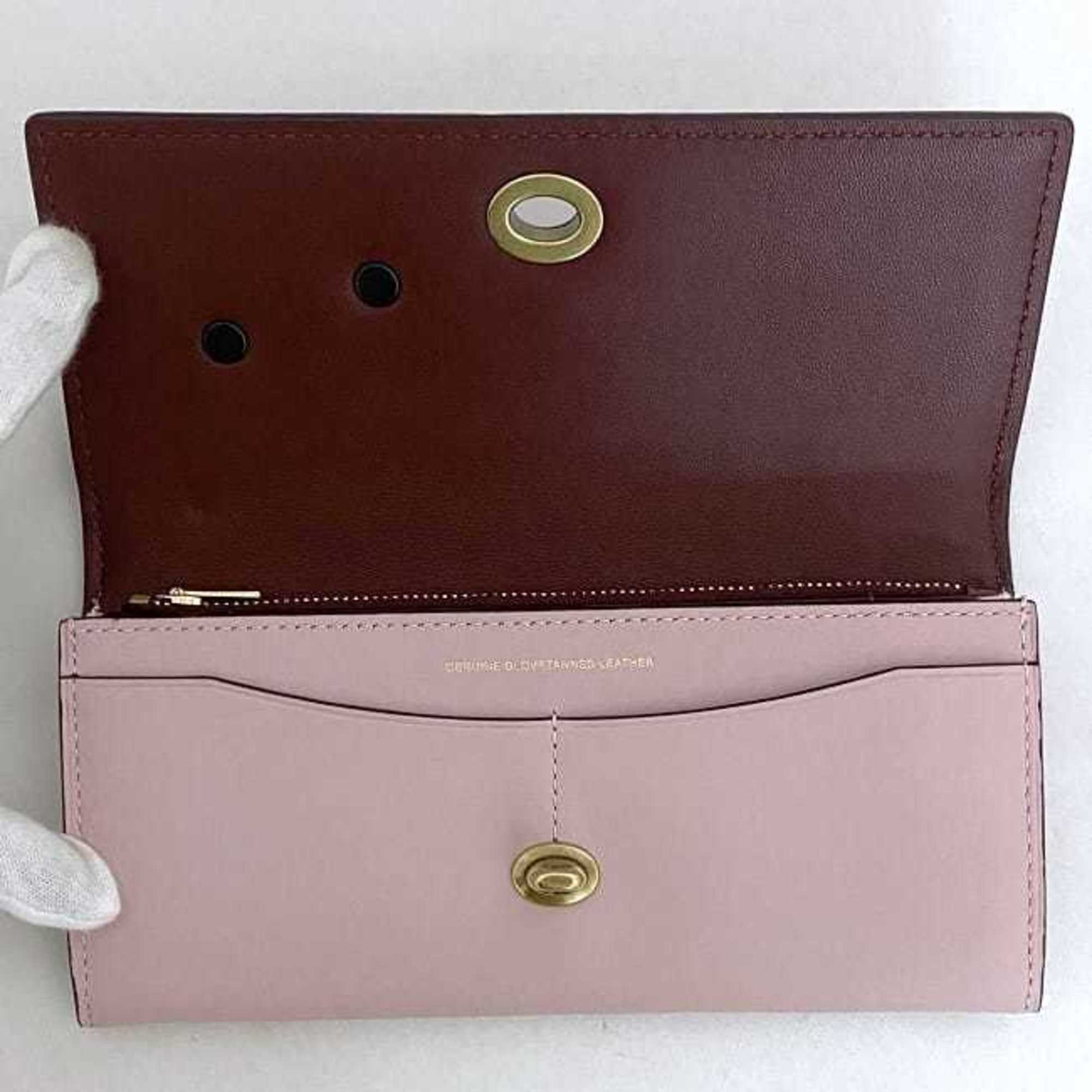 Coach Black Pink Leather Long Wallet (Bi-Fold) (Pre-Owned)