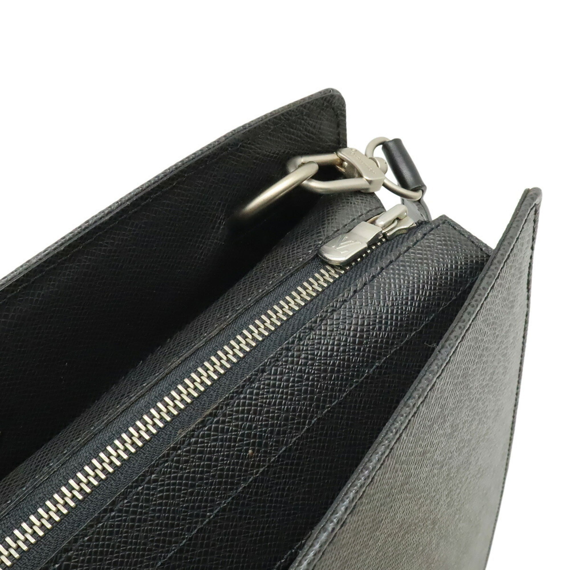 Louis Vuitton Ardoise Black Leather Handbag Shoulder Bag (Pre-Owned)