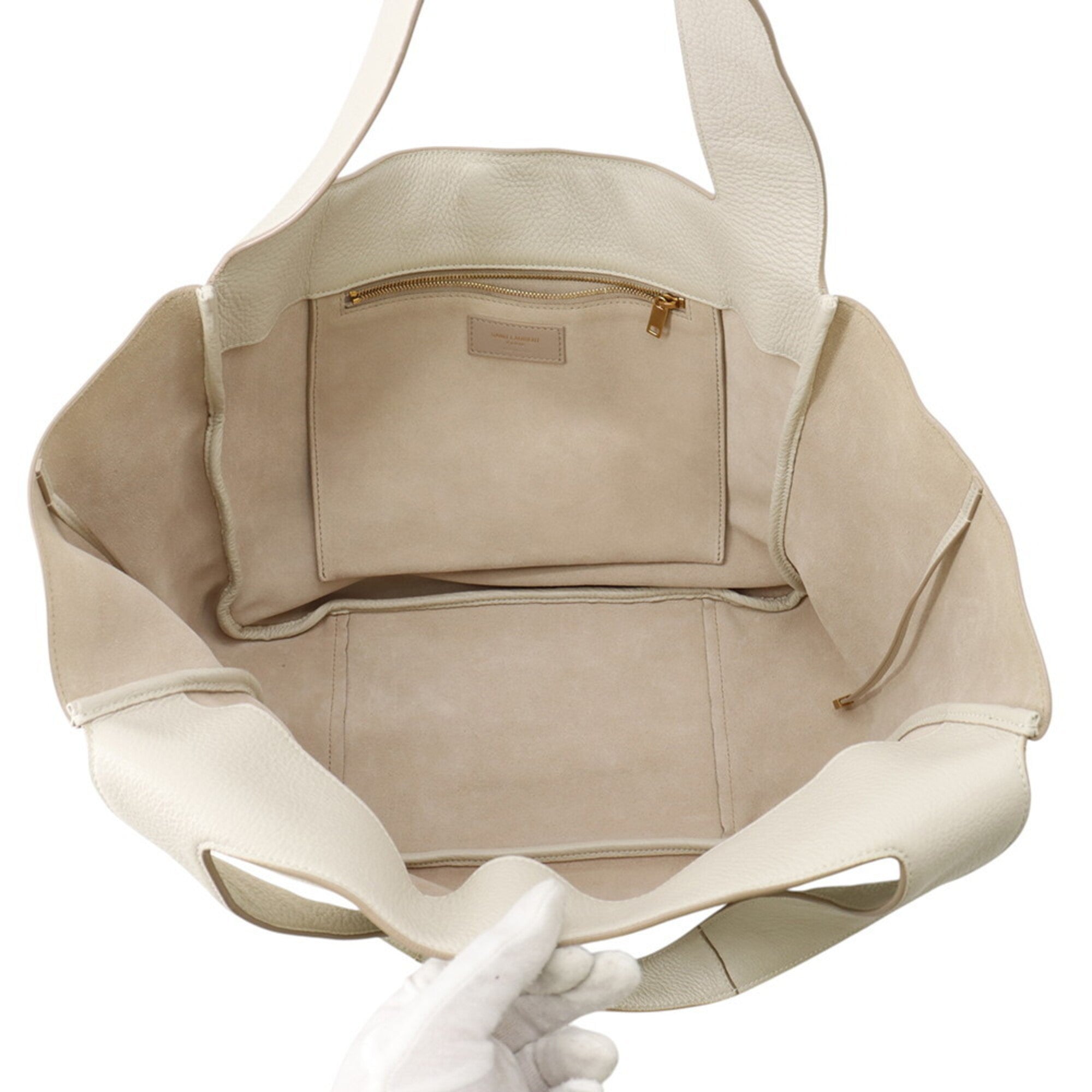 Yves Saint Laurent Dark Beige Handbag Tote Bag (Pre-Owned)
