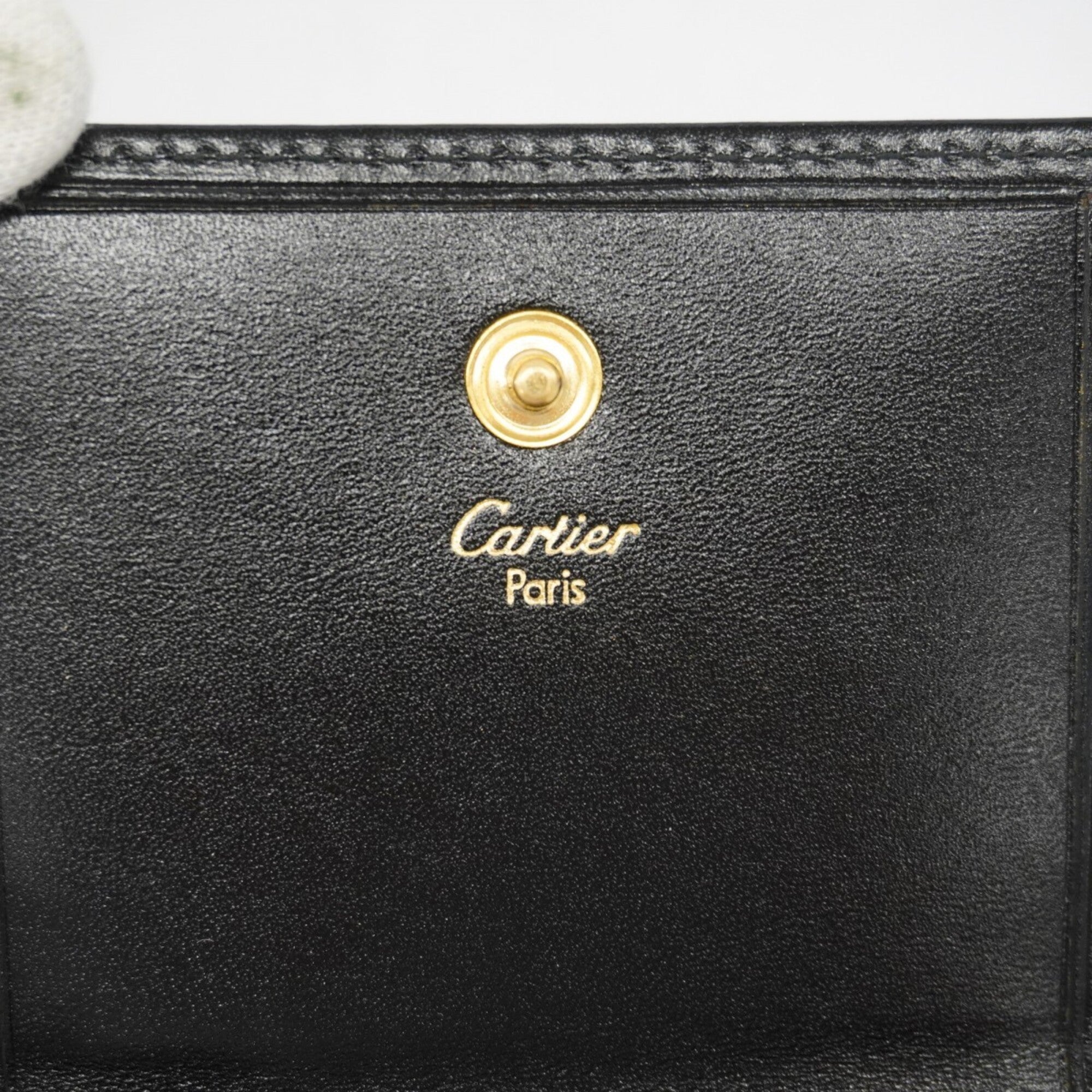 Cartier Black Leather Coin Purse/Coin Case (Pre-Owned)