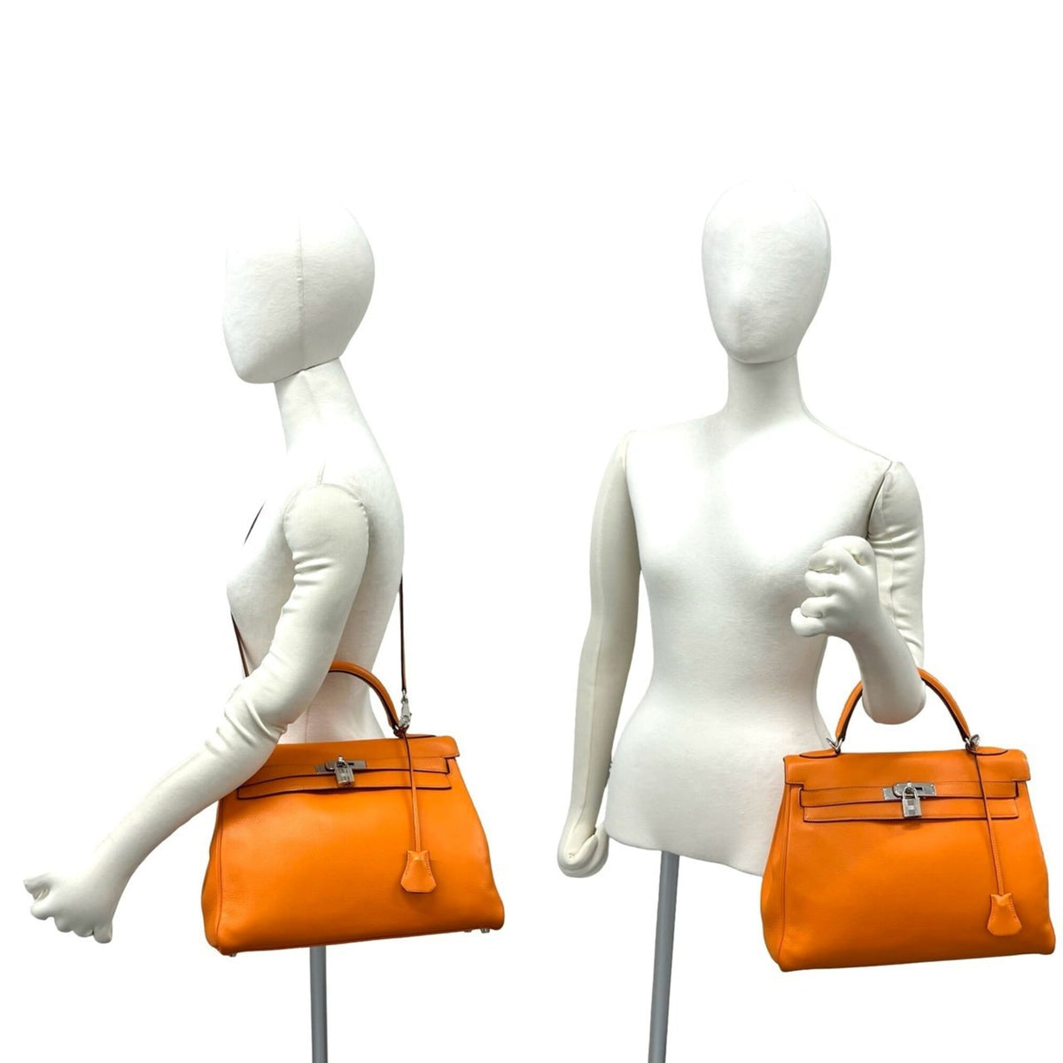 Hermes Orange Chevre Leather Handbag Shoulder Bag (Pre-Owned)