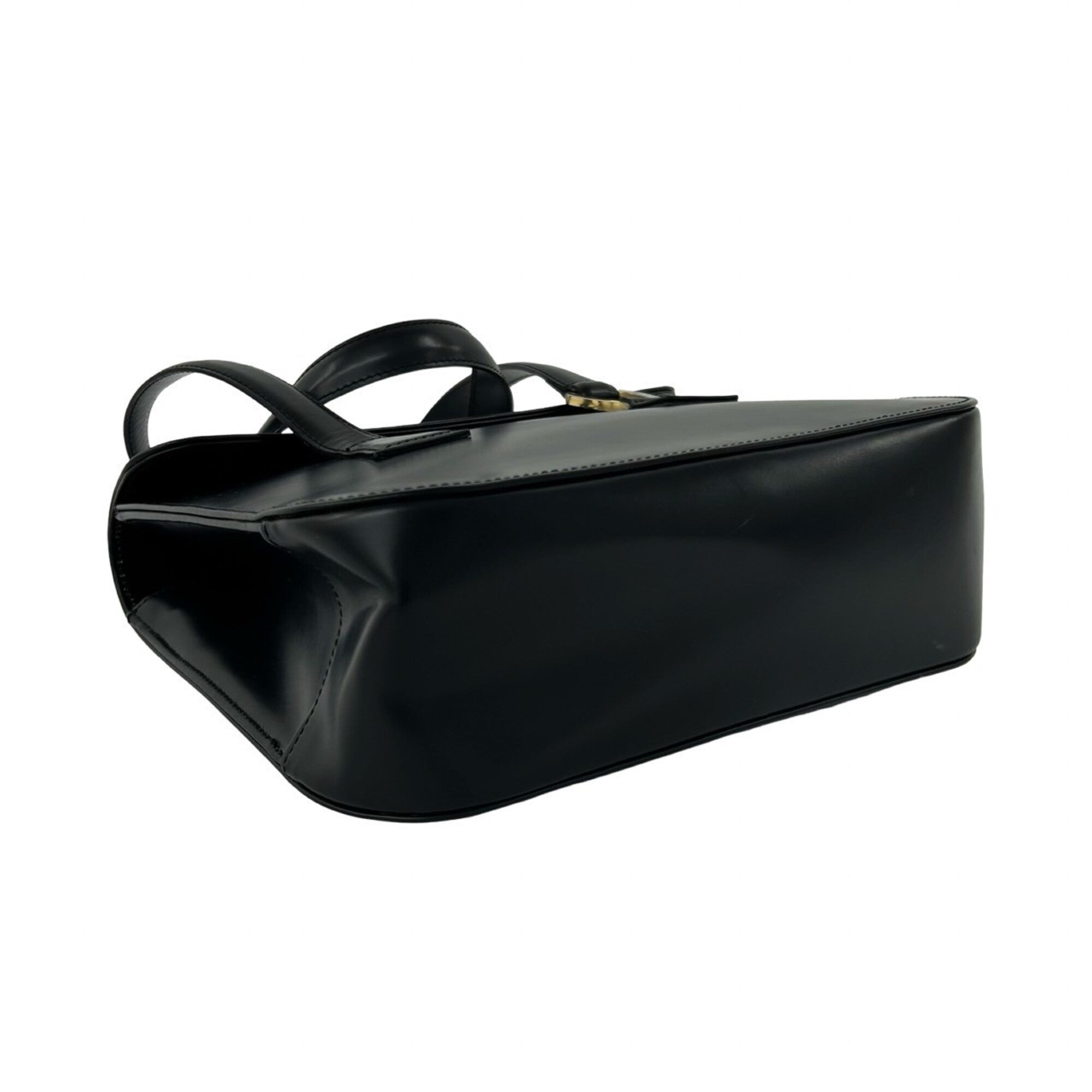Christian Dior Black Leather Handbag Tote Bag (Pre-Owned)