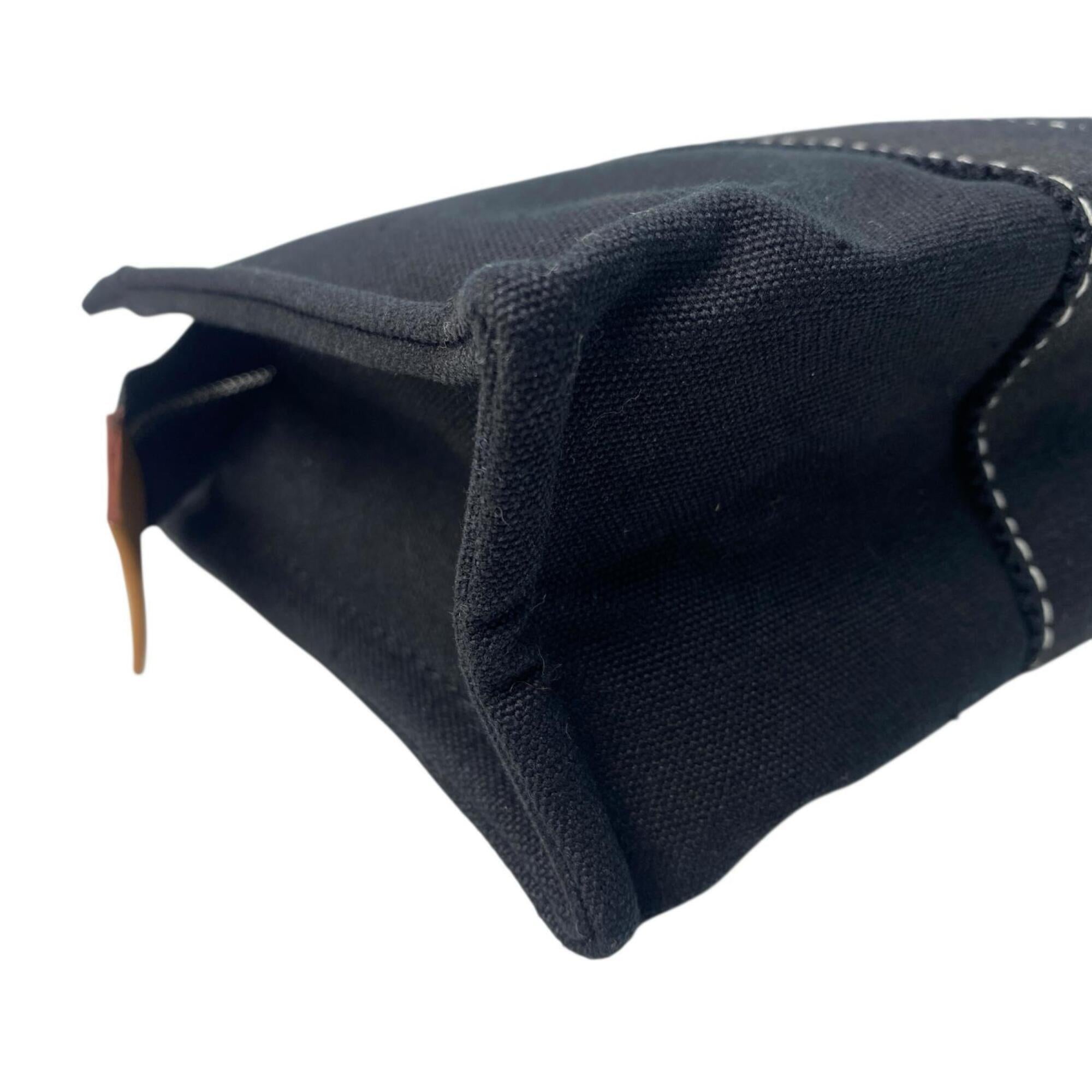 Hermes Black Cotton Pouch (Pre-Owned)