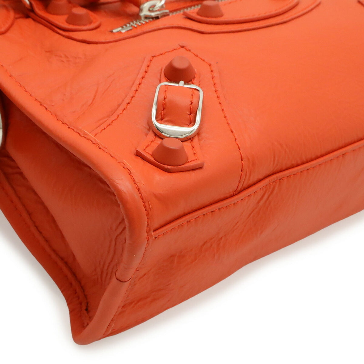 Balenciaga Red Color Leather Handbag Shoulder Bag (Pre-Owned)