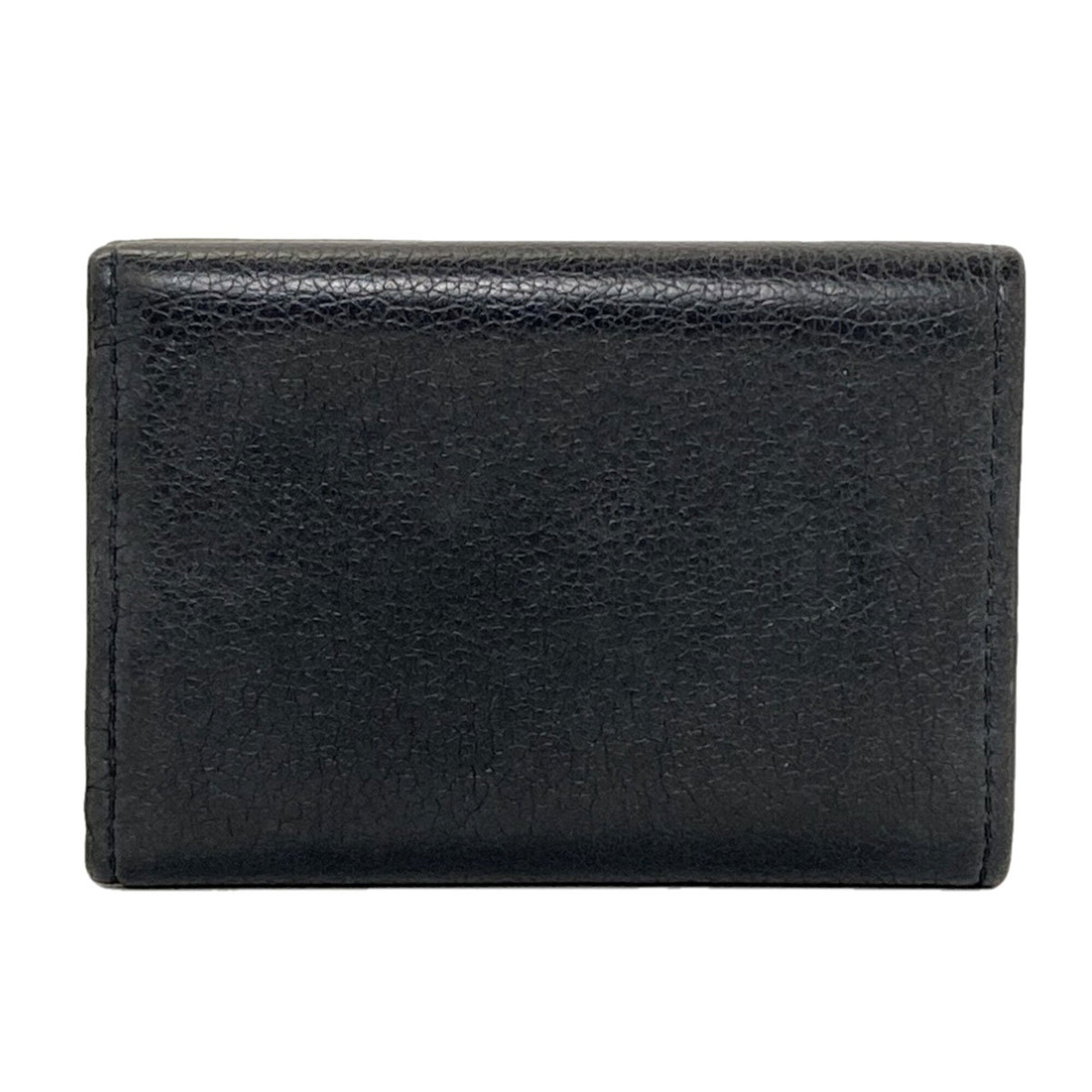 Louis Vuitton Black Leather Wallet (Tri-Fold) (Pre-Owned)