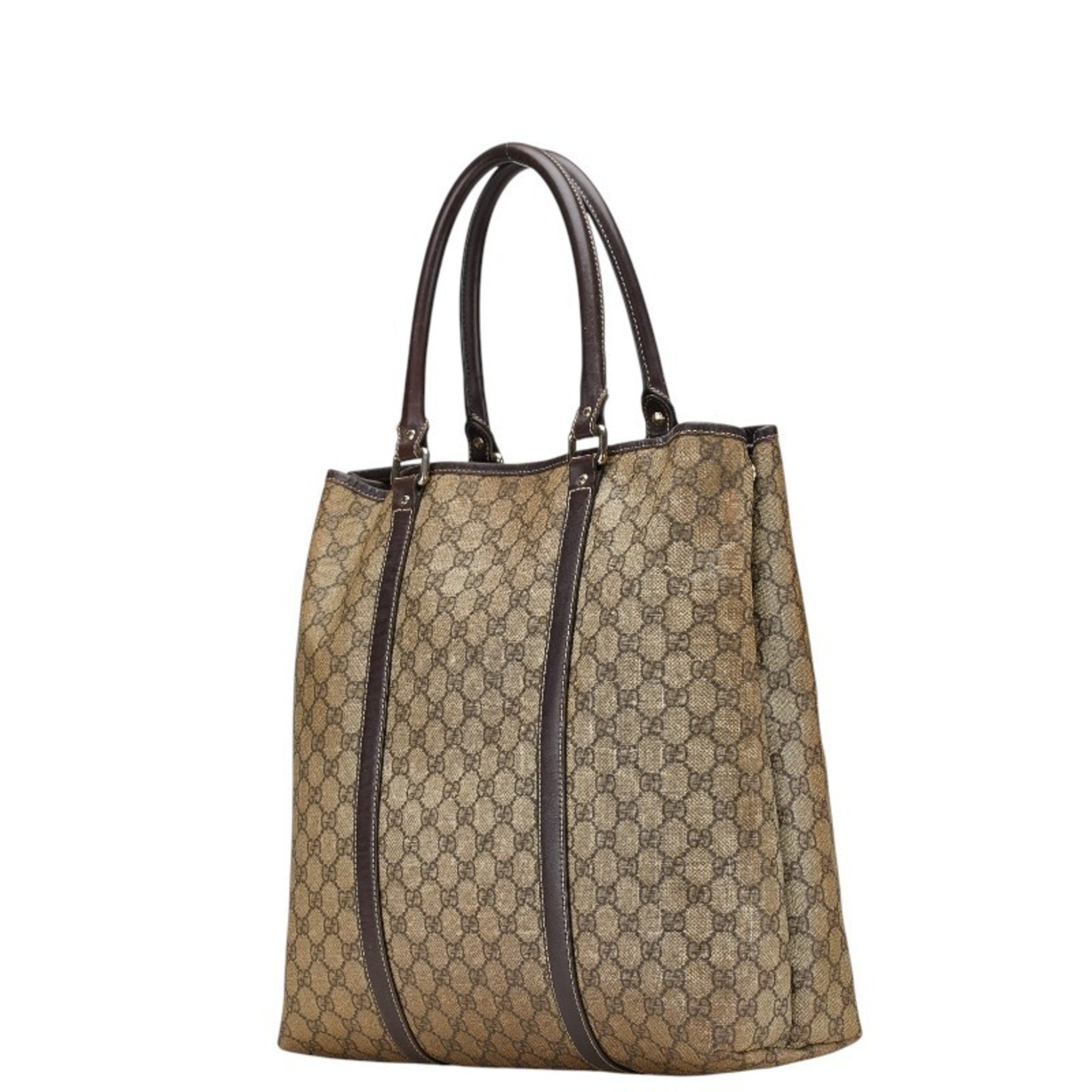 Gucci Beige Brown Pvc Leather Shoulder Bag Tote Bag (Pre-Owned)