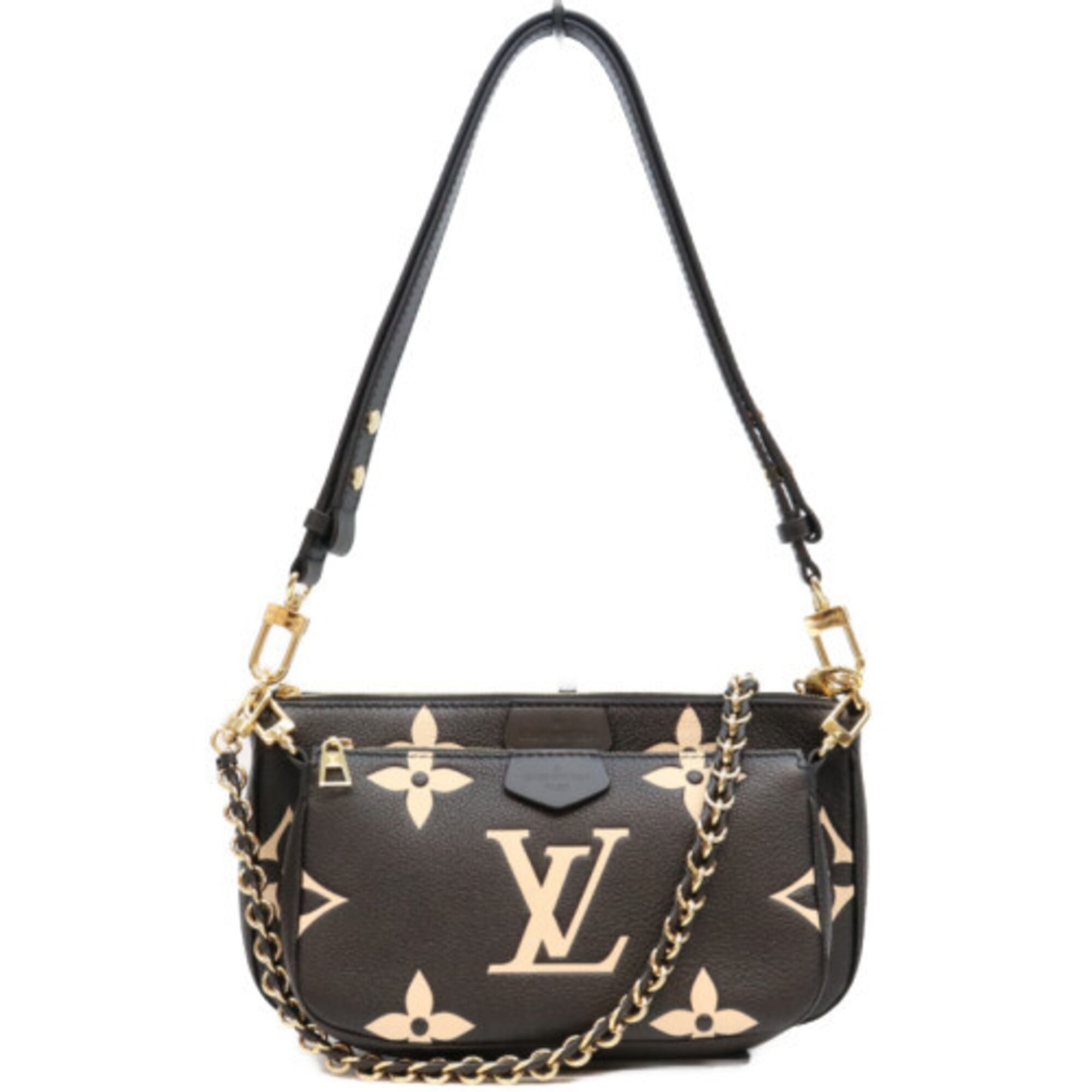 Louis Vuitton Beige Black Monogram Empreinte Shoulder Bag (Pre-Owned)