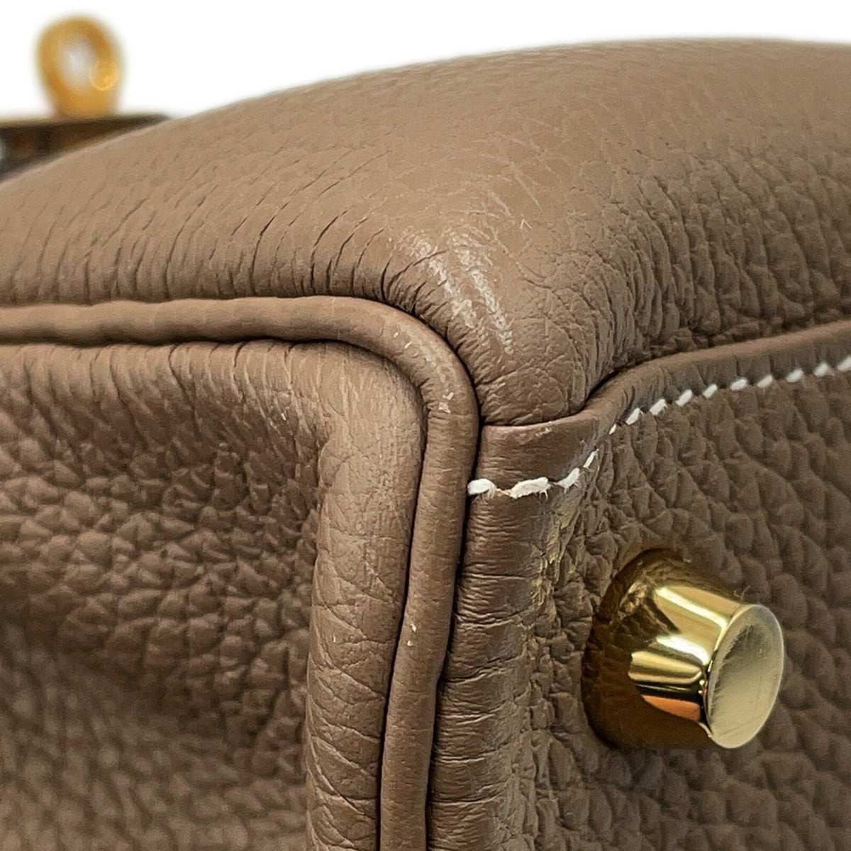 Hermes Etoupe Gray Togo Leather Handbag (Pre-Owned)