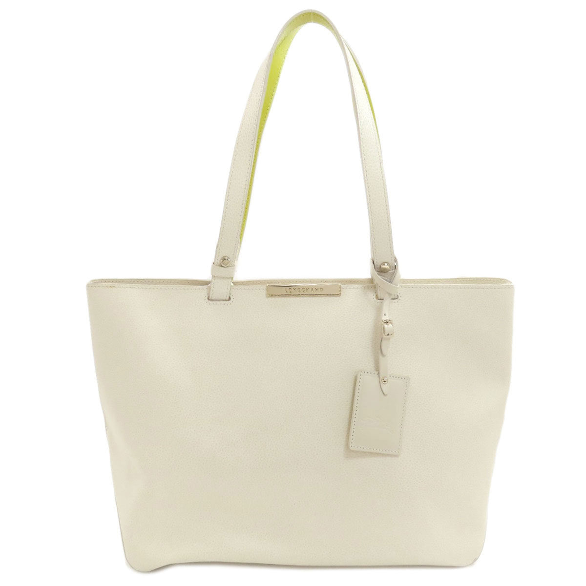 Longchamp Ivory Leather Tote Bag (Pre-Owned)