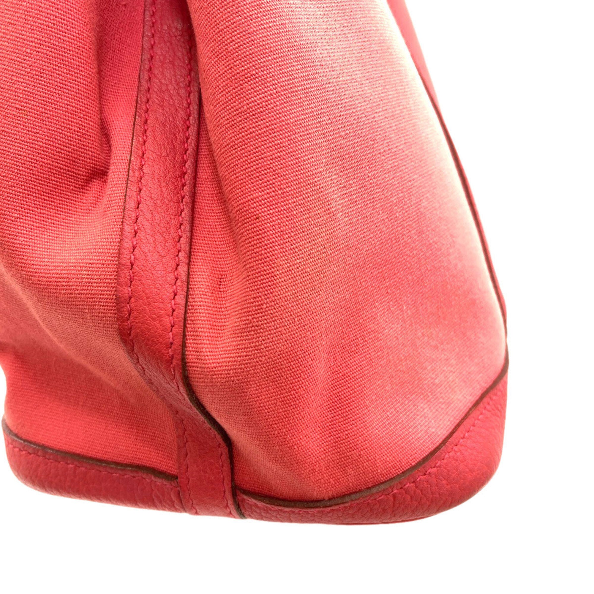Hermes Pink Toile Officier Handbag (Pre-Owned)