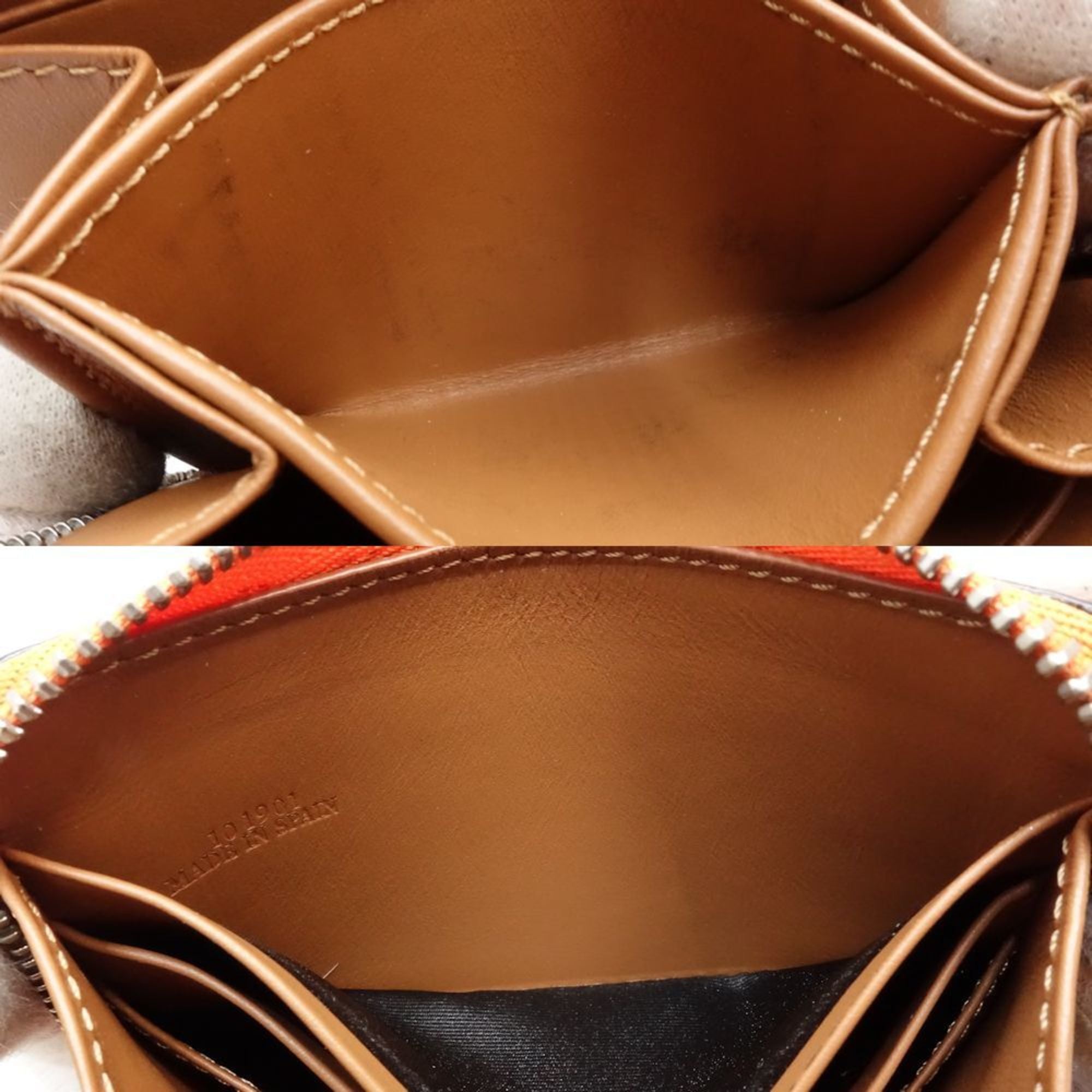 Loewe Multi-Color Orange Leather Coin Purse/Coin Case (Pre-Owned)