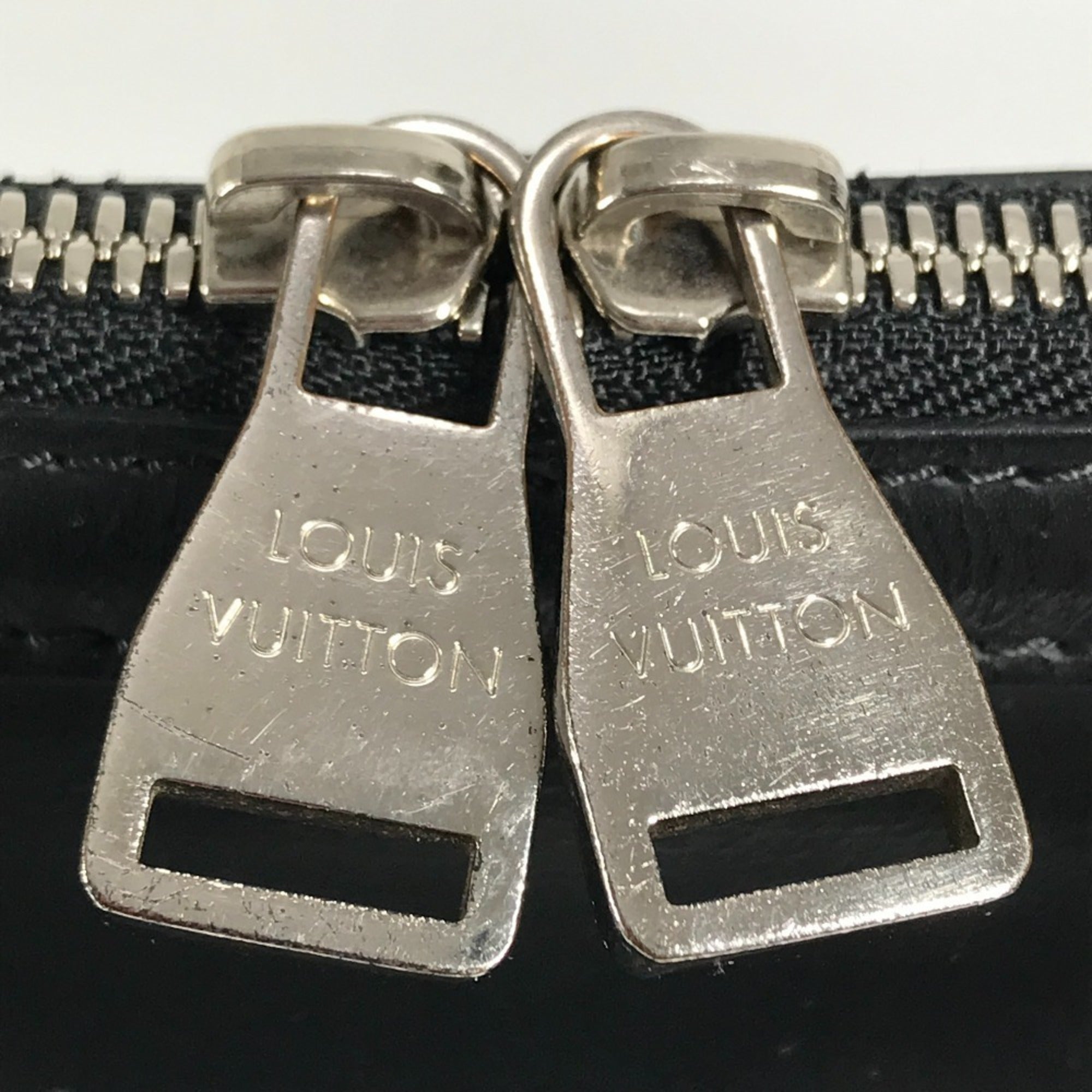 Louis Vuitton Black Noir Leather Briefcase Handbag Tote Bag (Pre-Owned)