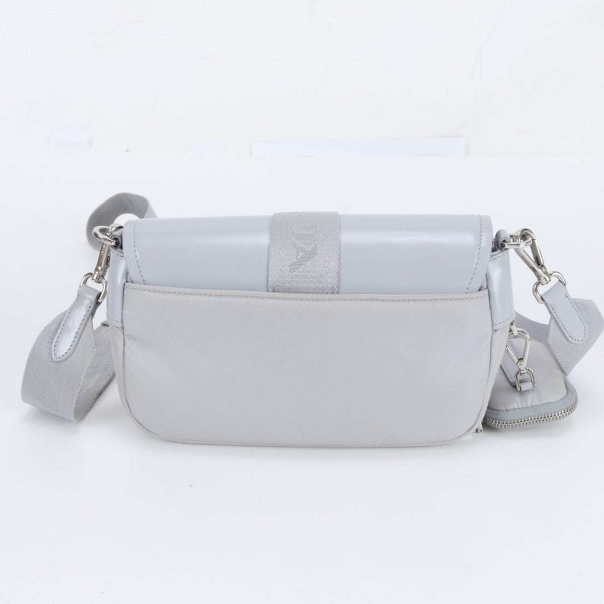 Prada Blue Leather Nylon Crossbody Bag Pouch Shoulder Bag (Pre-Owned)